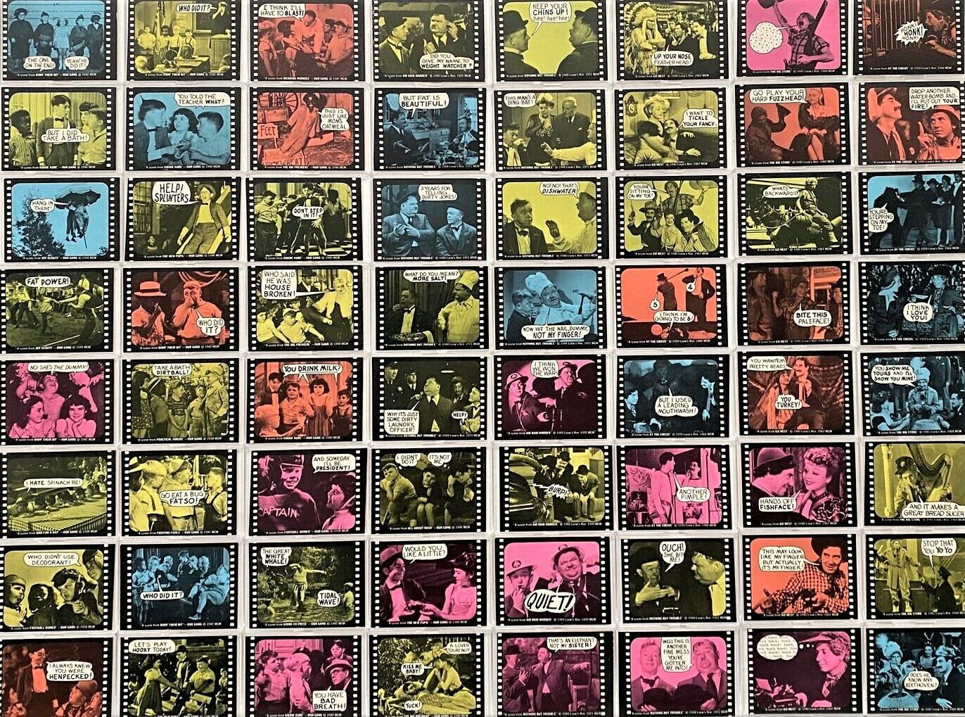 HOLLYWOOD SLAP STICKERS © 1975 Fleer Complete 66 Sticker Card Set