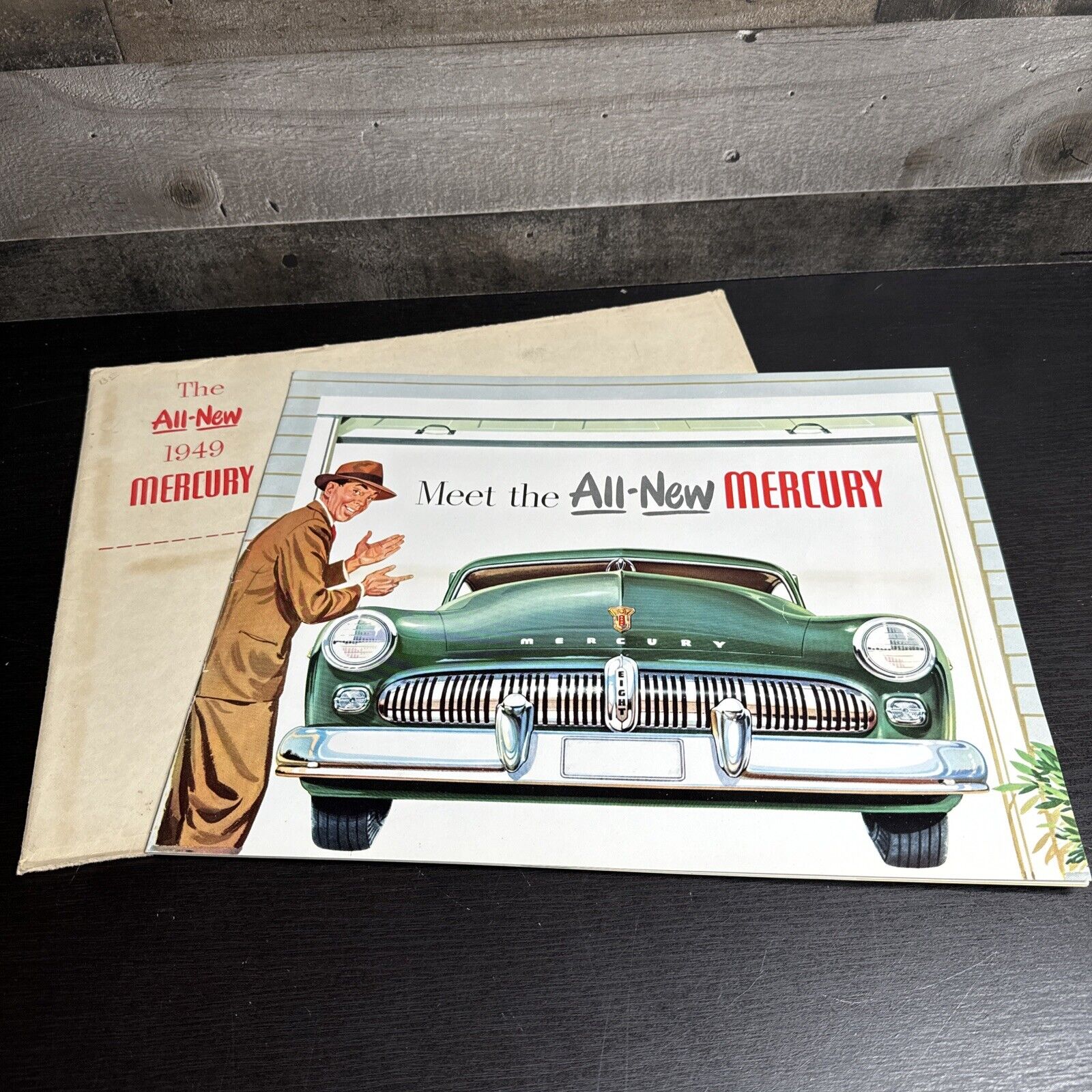 Original 1949 Mercury Full Line Deluxe Sales Brochure Catalog w Envelope Coupe