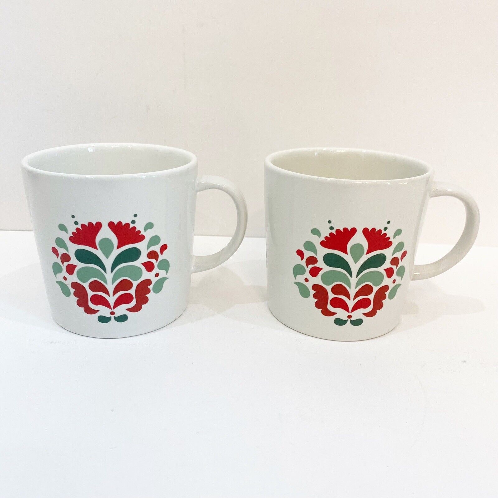 IKEA VINTERFINTMug, floral pattern white/red, Set Of 2 NWT Unavailable In Stores
