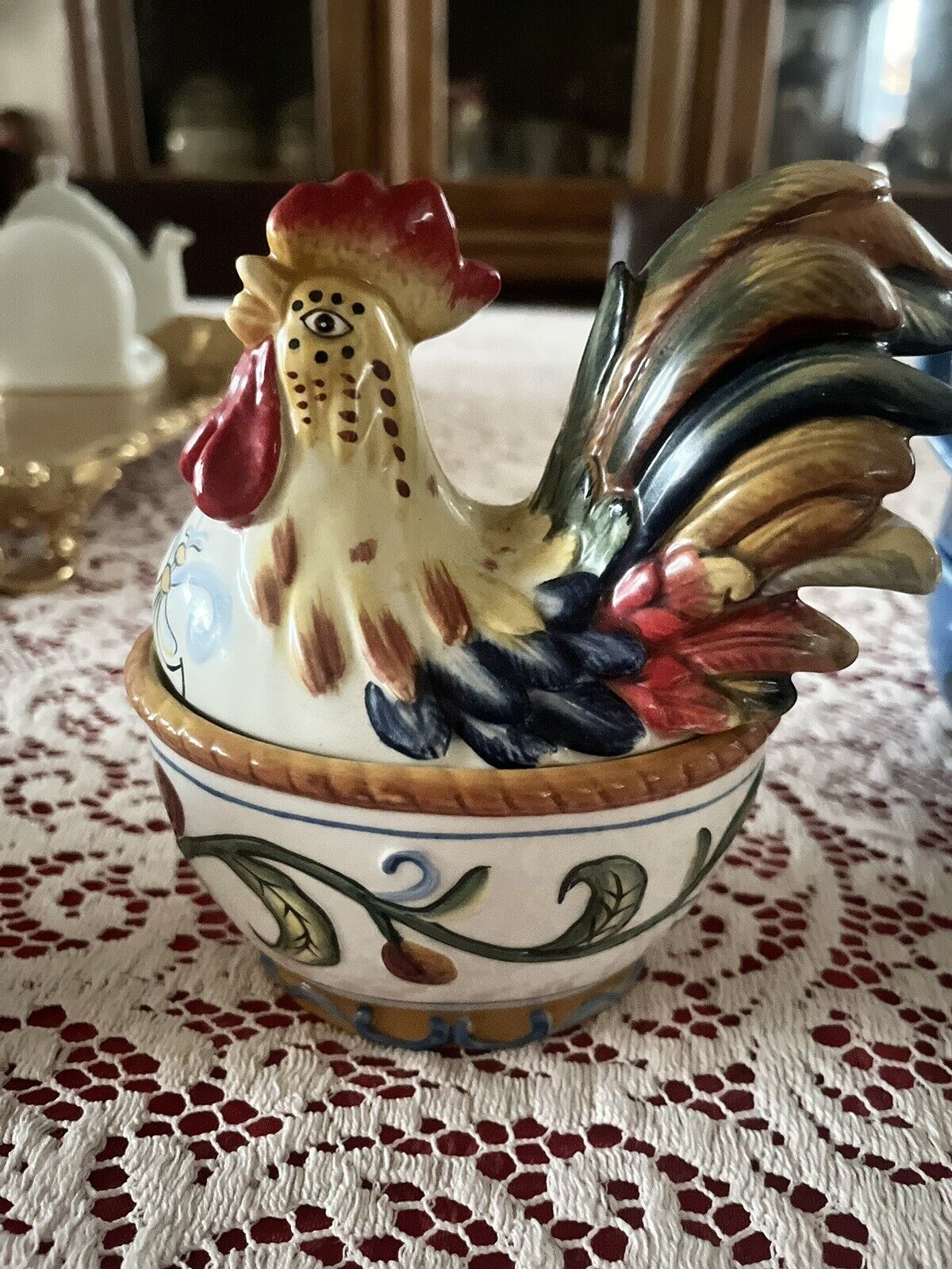 fitz and floyd rooster candy dish