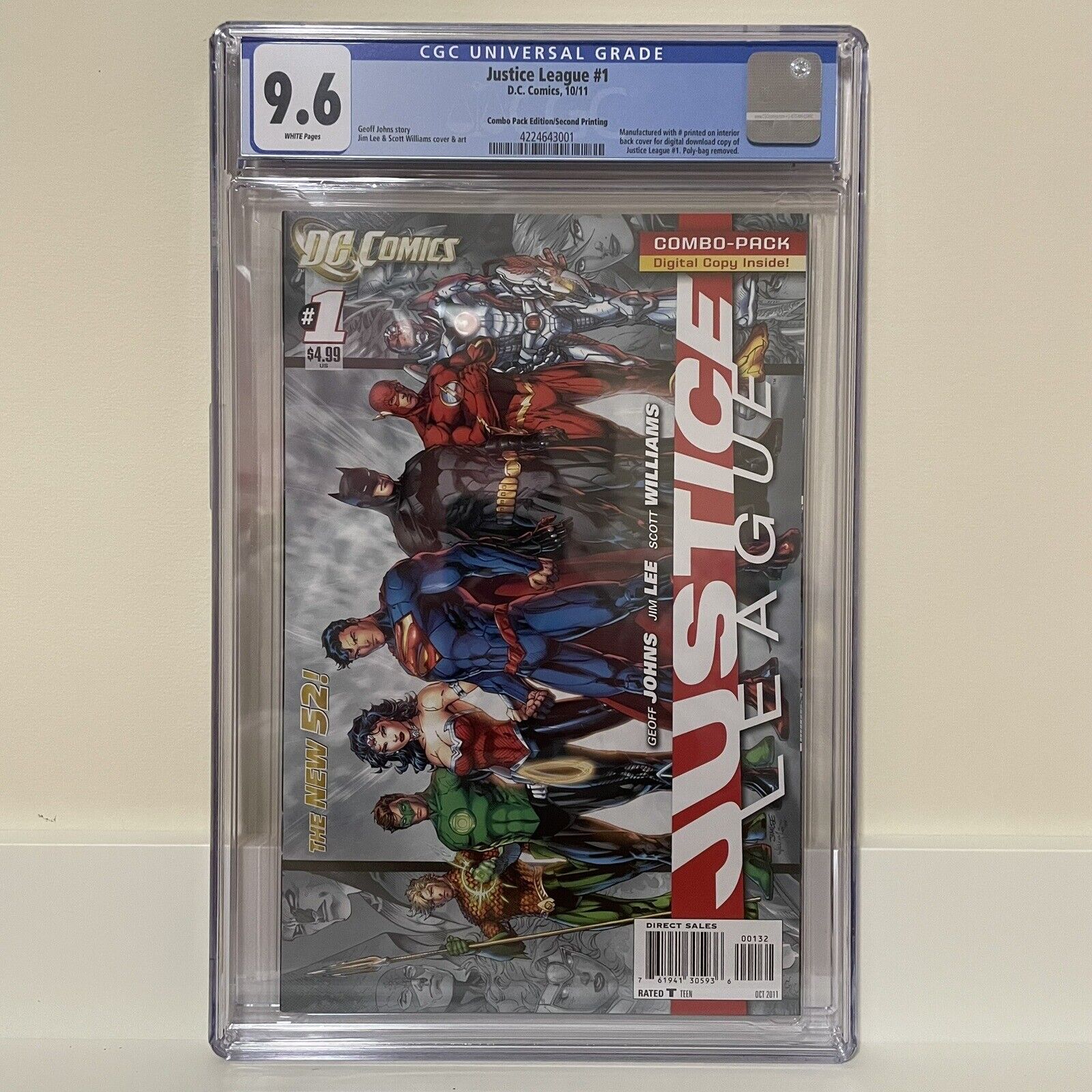 Justice League #1 2nd Print Combo Pack CGC 9.6 Jim Lee Geoff Johns (DC 2011)