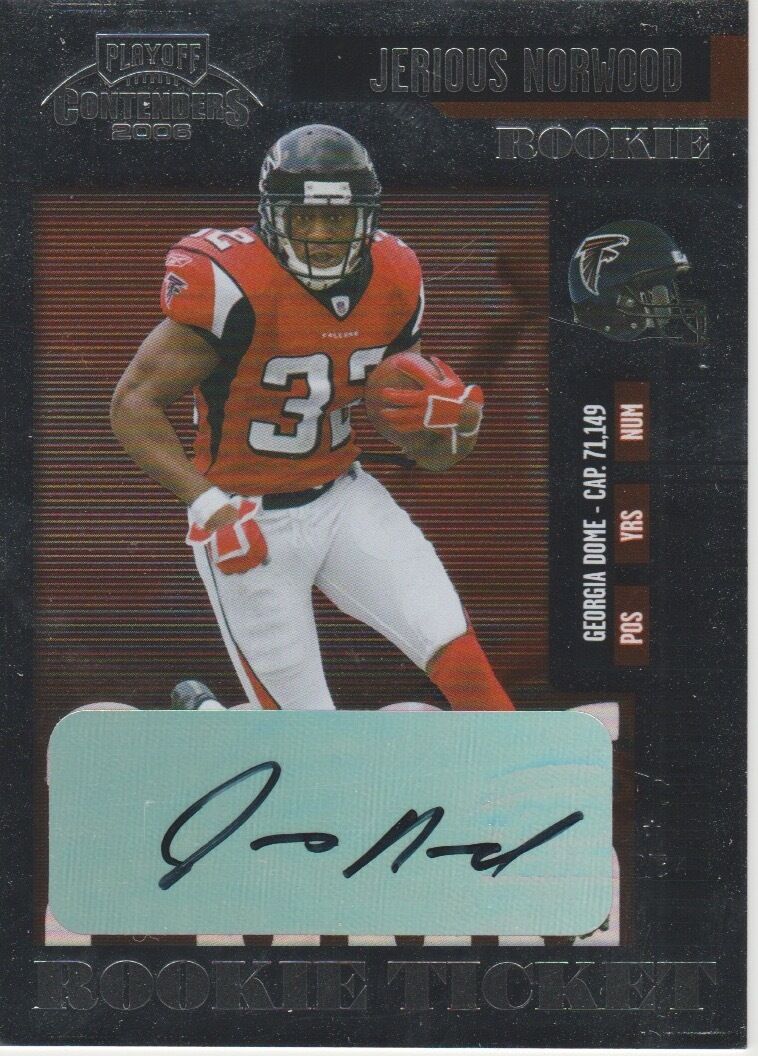 Jerious Norwood 2006 Donruss Playoff Contenders Rookie auto autograph card 186