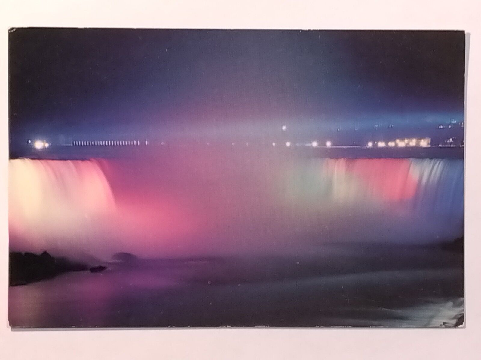 Illuminated Horseshoe Falls Niagara Canada Postcard 