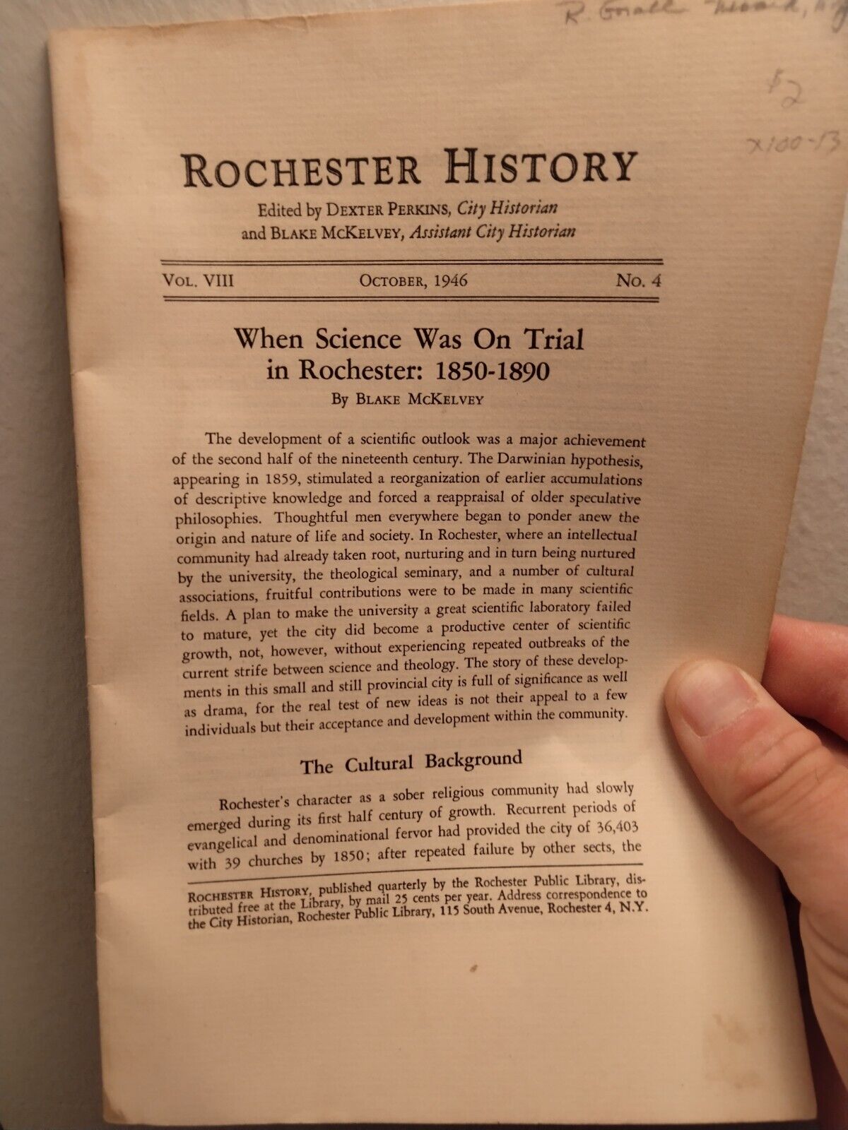 Rochester History October 1946
