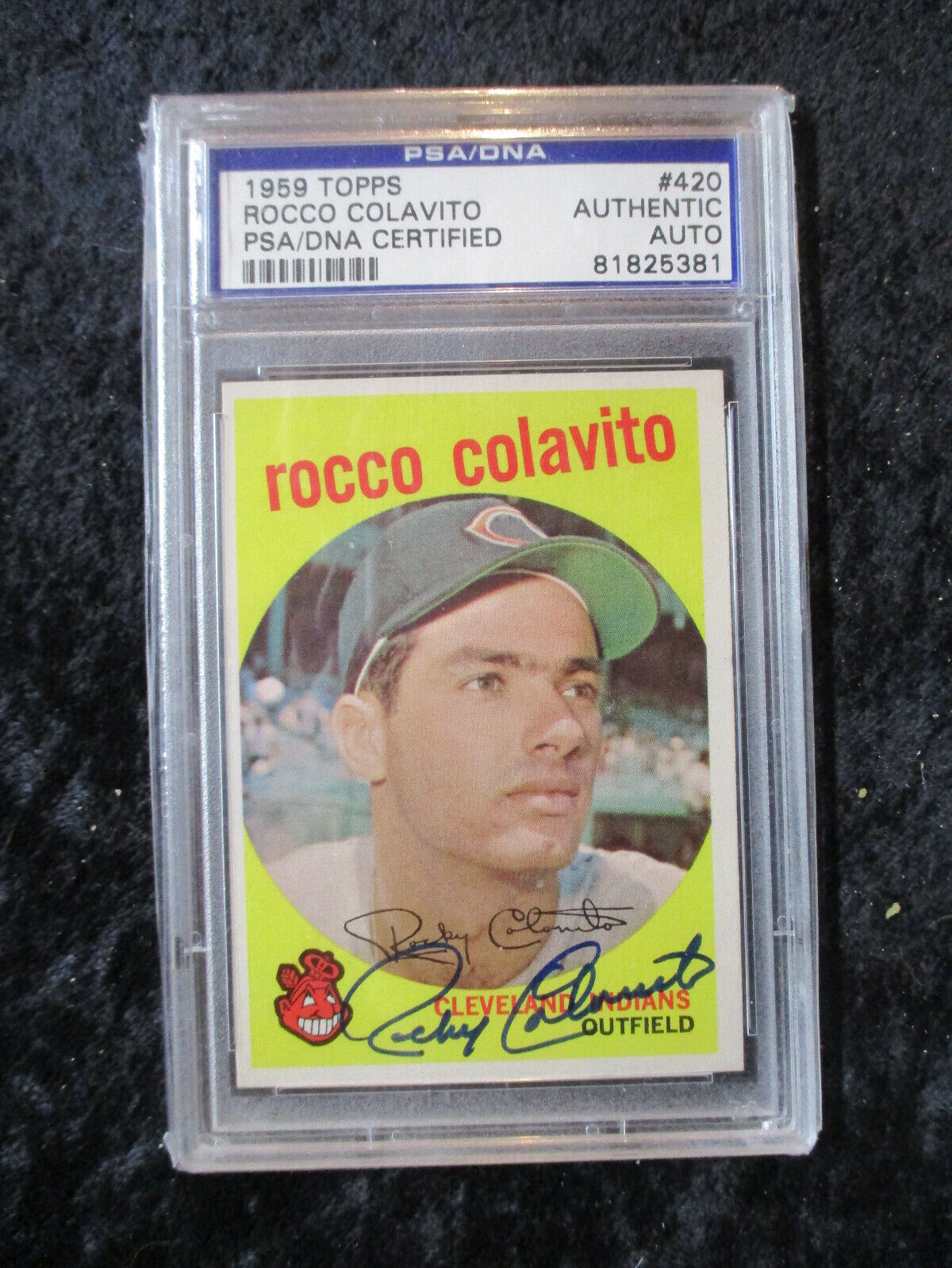 Rocco Colavito Indians Signed 1959 Topps #420 PSA/DNA Authentic Auto 201