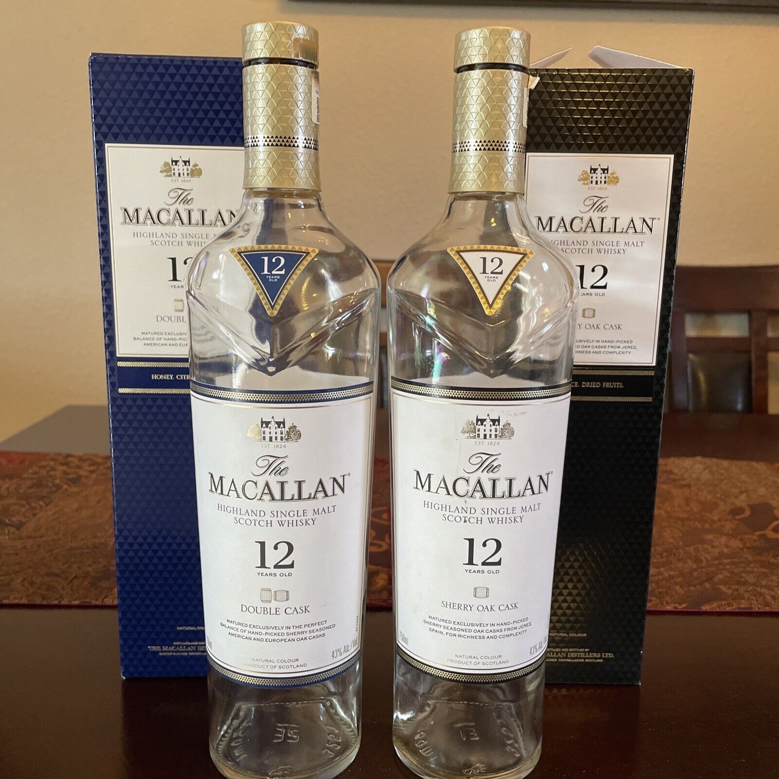 2 Bottles Of The Macallan 12 Highland Single Malt Scotch, Sherry Oak Double Cask