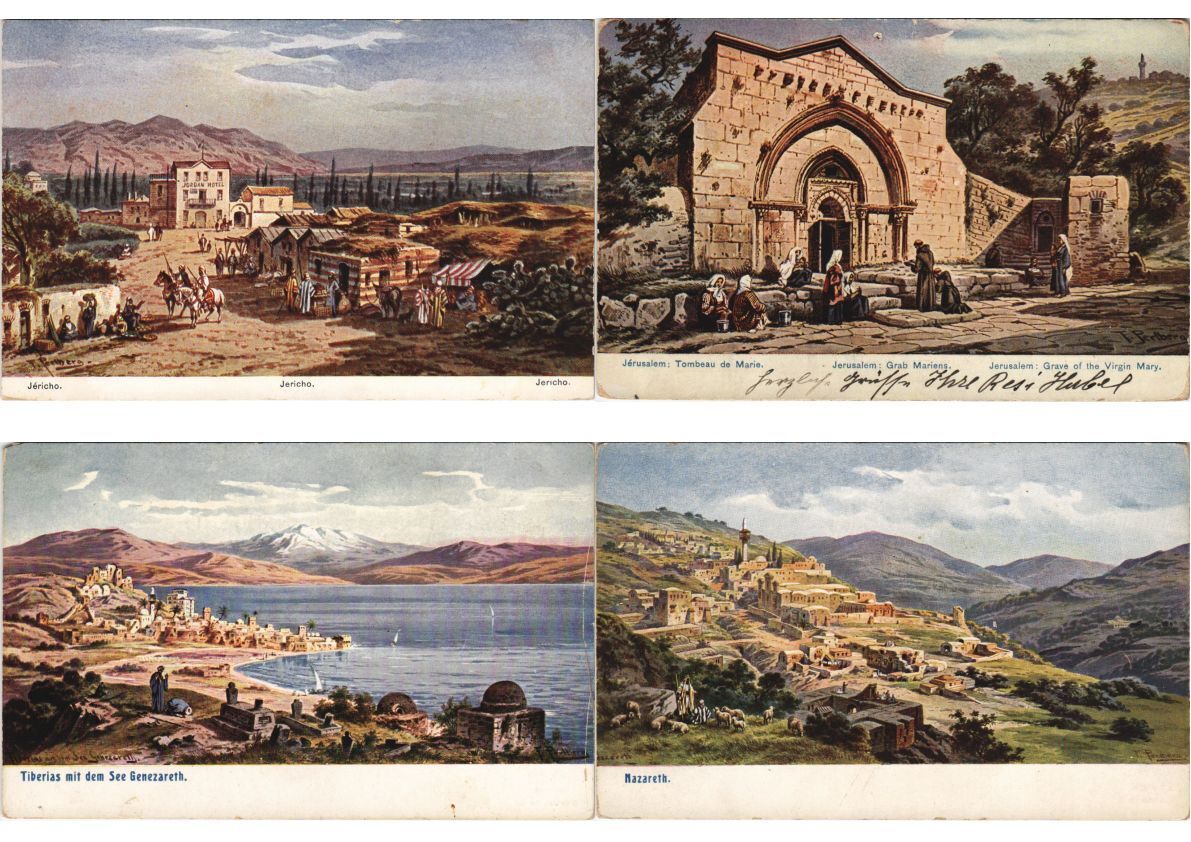PALESTINE, JUDAICA Mostly ARTIST SIGNED PERLBERG 36 Vintage Postcards (L5262)