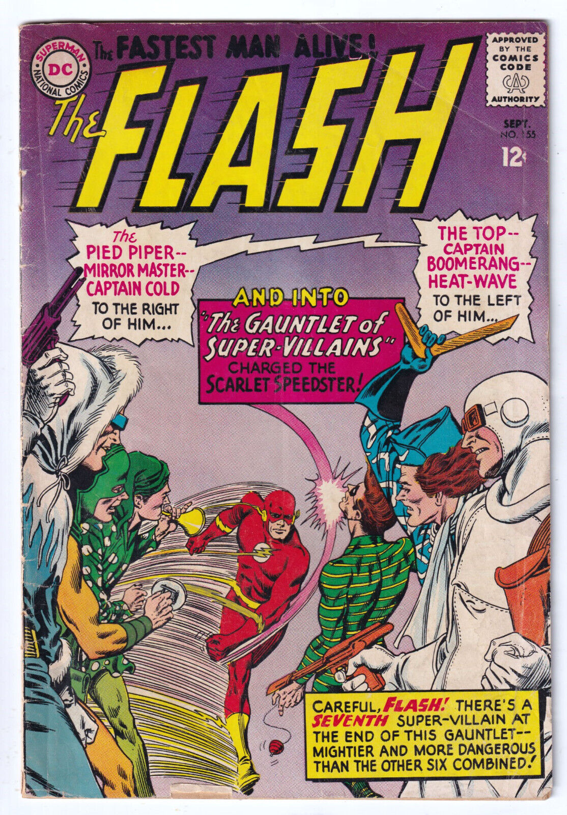 FLASH 155 (Sept. 1965) 1st Rogues Gallery; VG+ 4.5