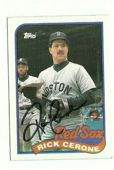 Rick Cerone 1989 Topps signed auto autographed card Red Sox