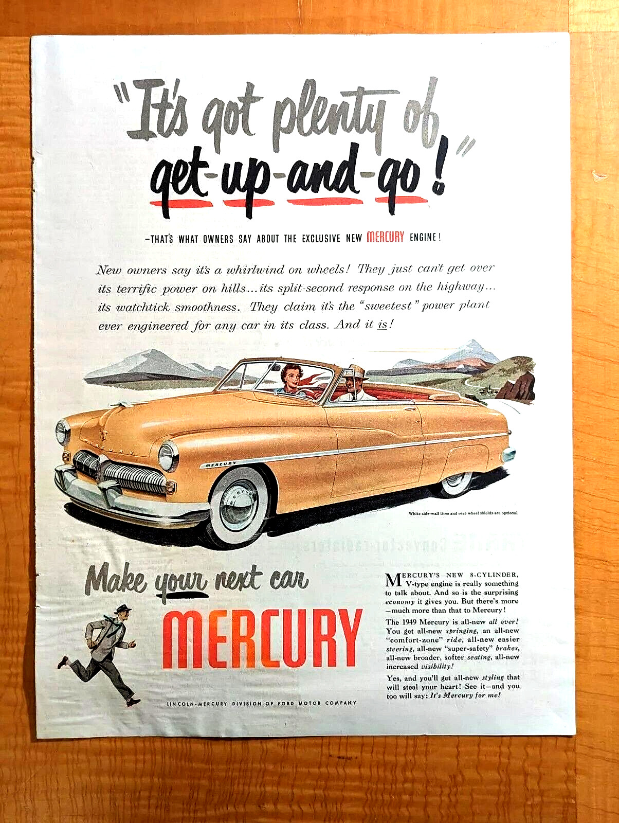 1949 Ford Mercury Convertible Vintage Ad $5