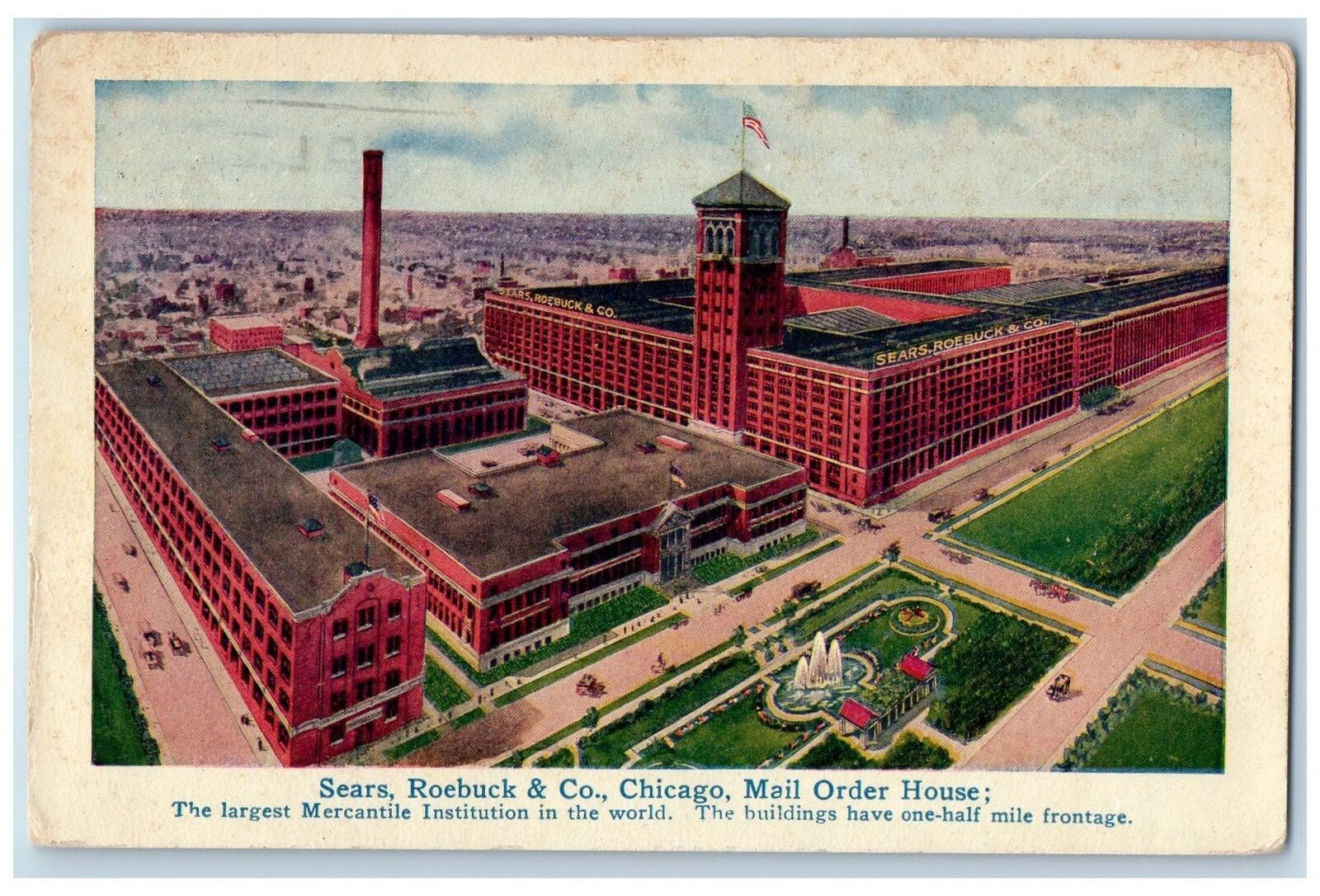 Chicago Illinois IL Postcard Sears Roebuck And Company Building Exterior 1911