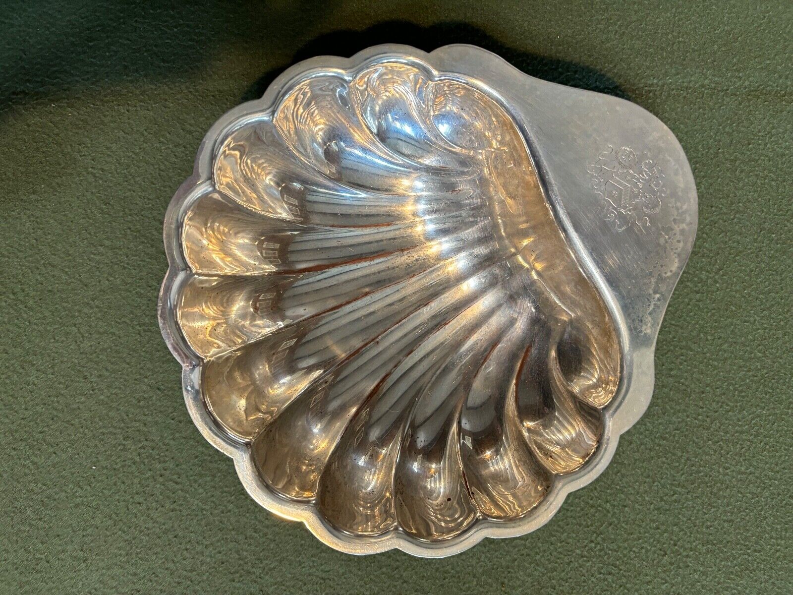 Dodge Inc Silver Plated Shell Trinket Dish Footed Vintage