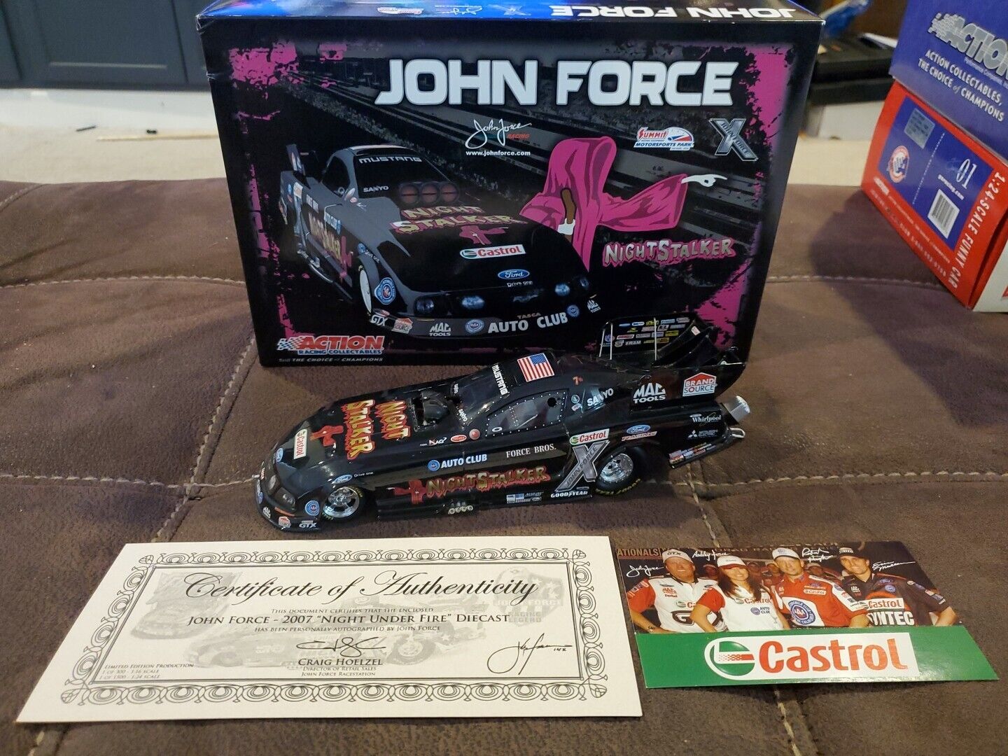 JOHN FORCE NIGHT STALKER 1/24 FUNNY CAR NIGHT UNDER FIRE LIMITED EDITION SIGNED
