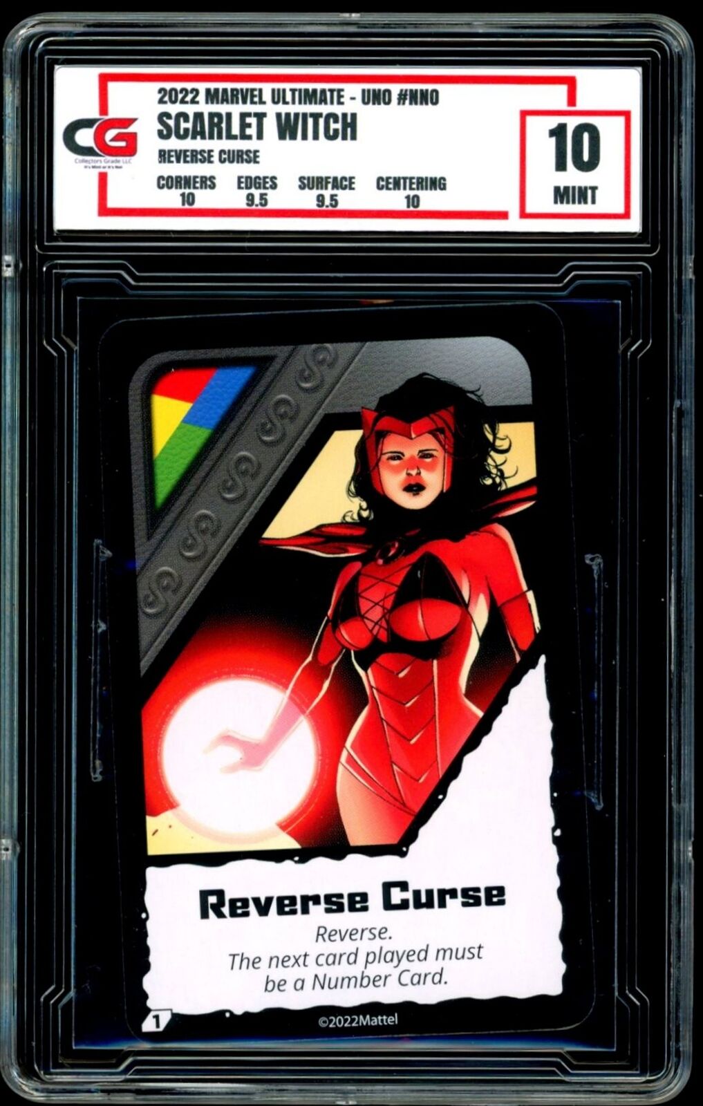2022 Marvel Ultimate Uno ~ Scarlet Witch Reverse Curse ~ GRADED CG 10