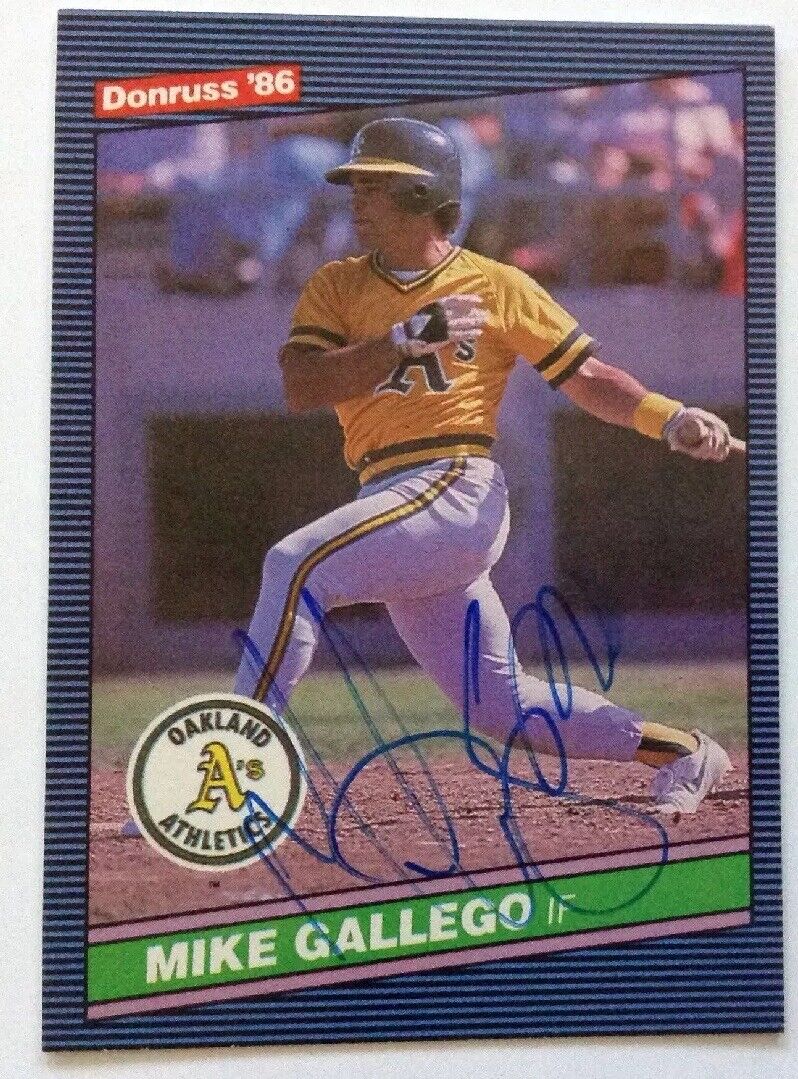 Mike Gallego Hand Signed 1986 Donruss Card Oakland A\'s