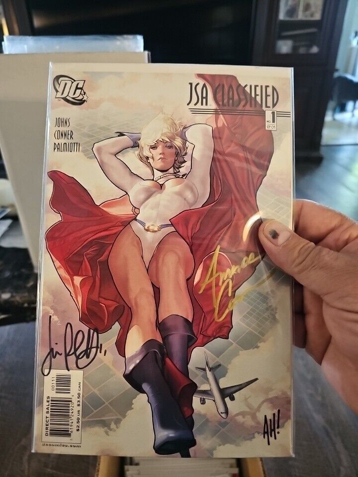 JSA Classified #1 Adam Hughes Powergirl Variant Signed By Conner And Palmiotti