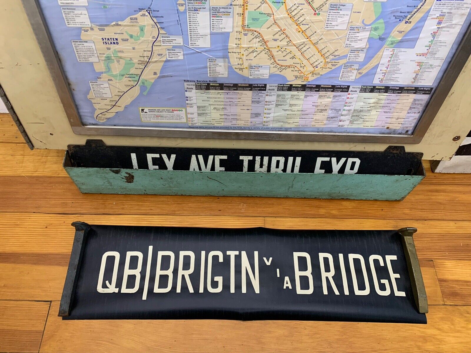 1961 NY NYC SUBWAY ROLL SIGN QB BRIGHTON BEACH BRIDGE UPPER EAST SIDE MANHATTAN