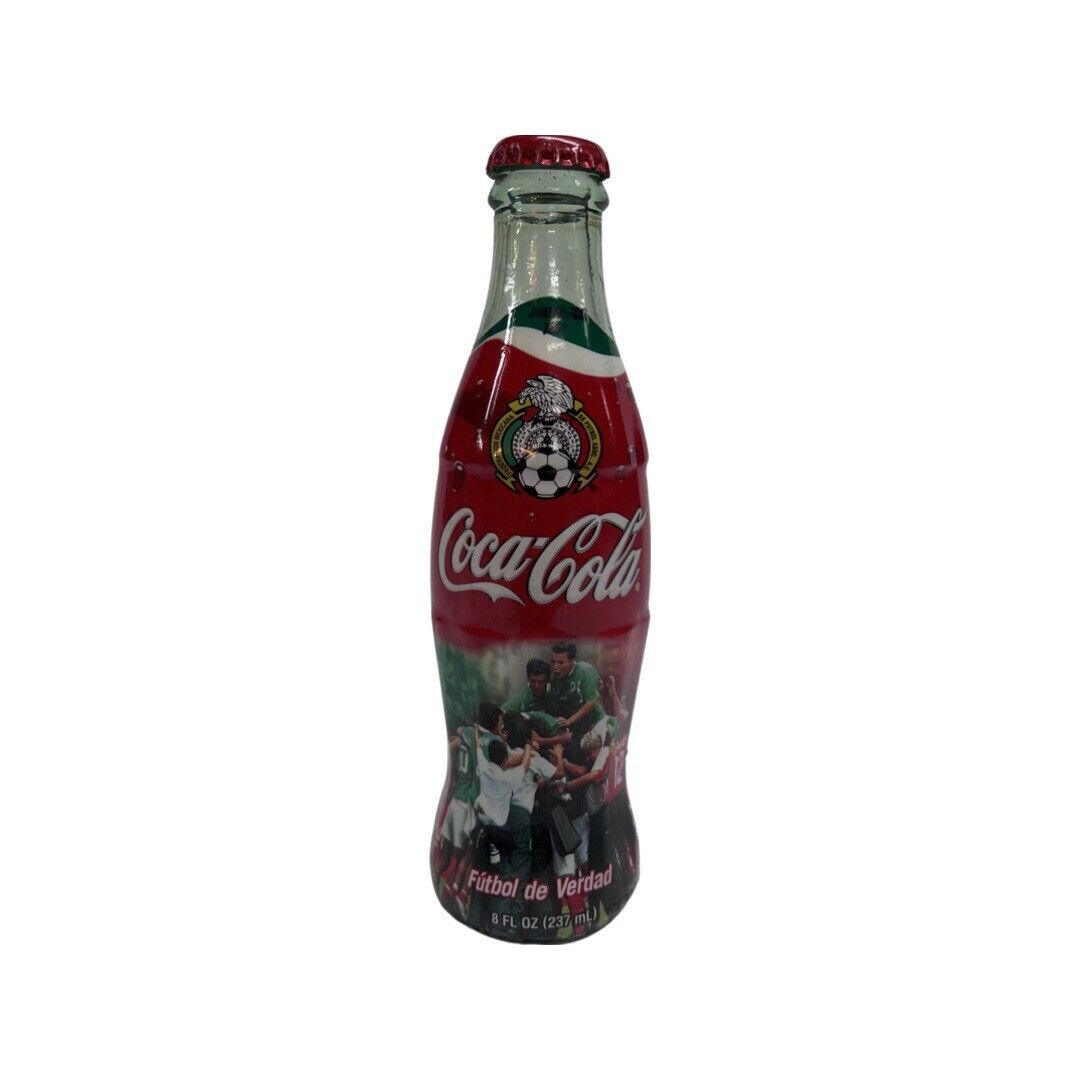Coke Bottle Full: Futbol de Verdad Wrapped Bottle Great shape