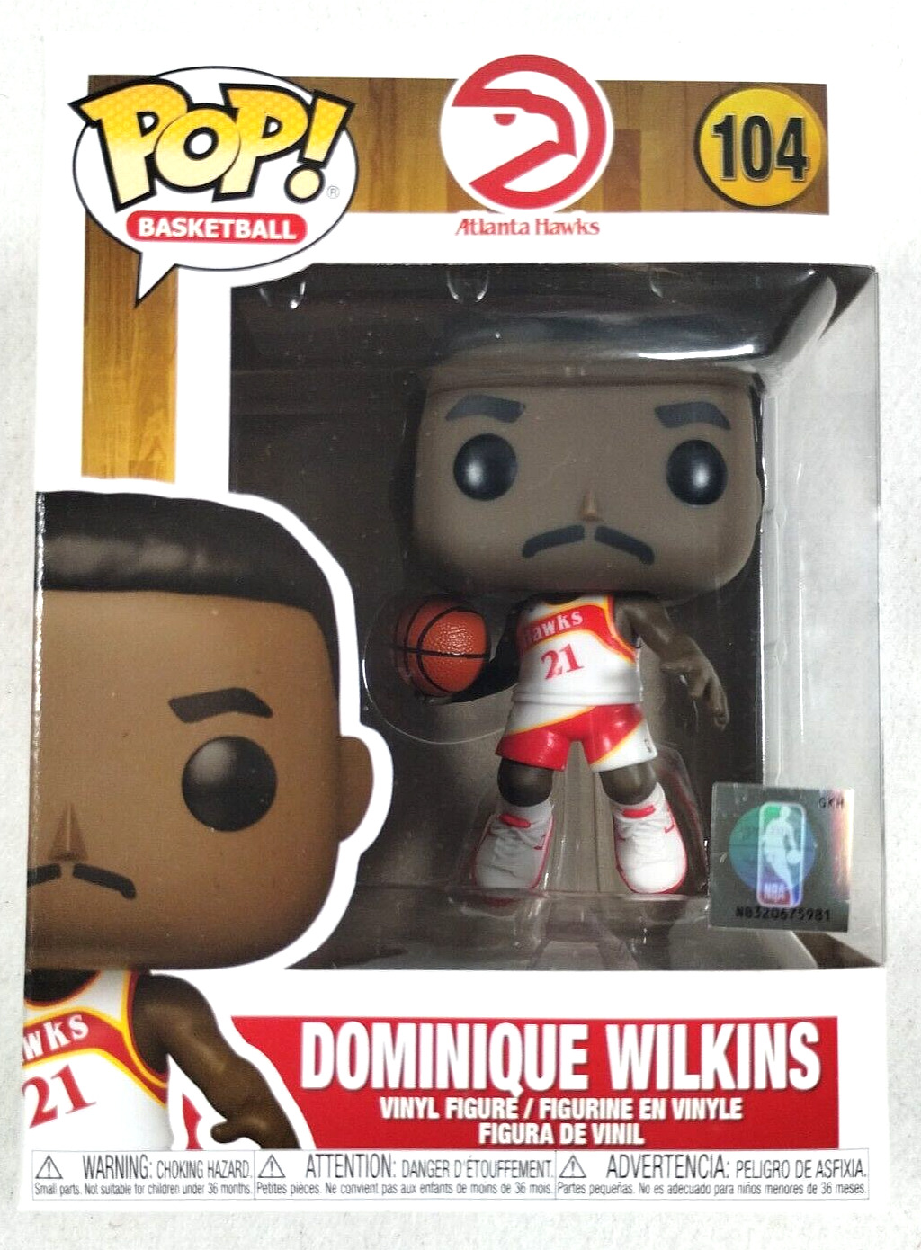 Funko POP NBA Basketball Atlanta Hawks Dominique Wilkins #104 Hardwood Classics