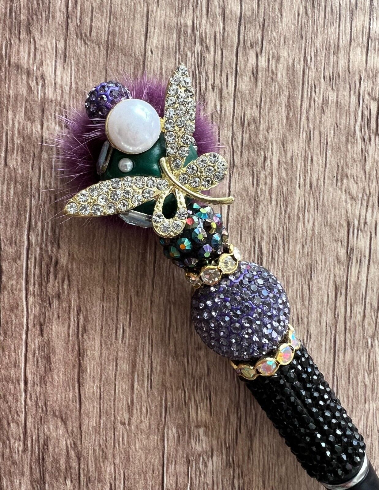 Custom beaded pens Luxury Butterfly with fluff Bling, Fancy, Gift pens