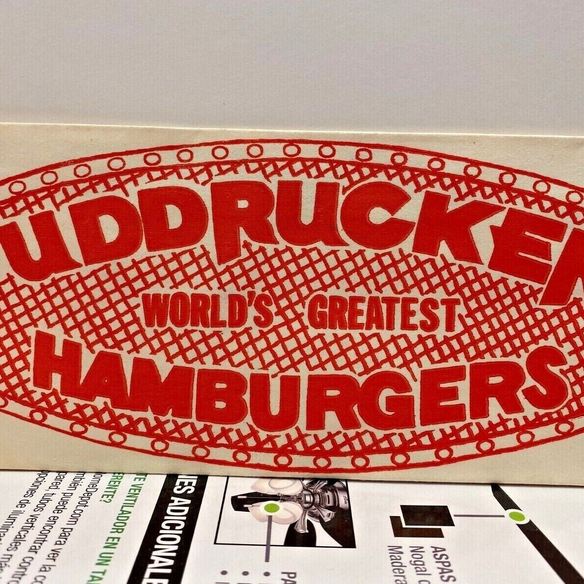 1980s Fuddruckers Hamburgers Restaurant Employee Paper Hat San Antonio Texas