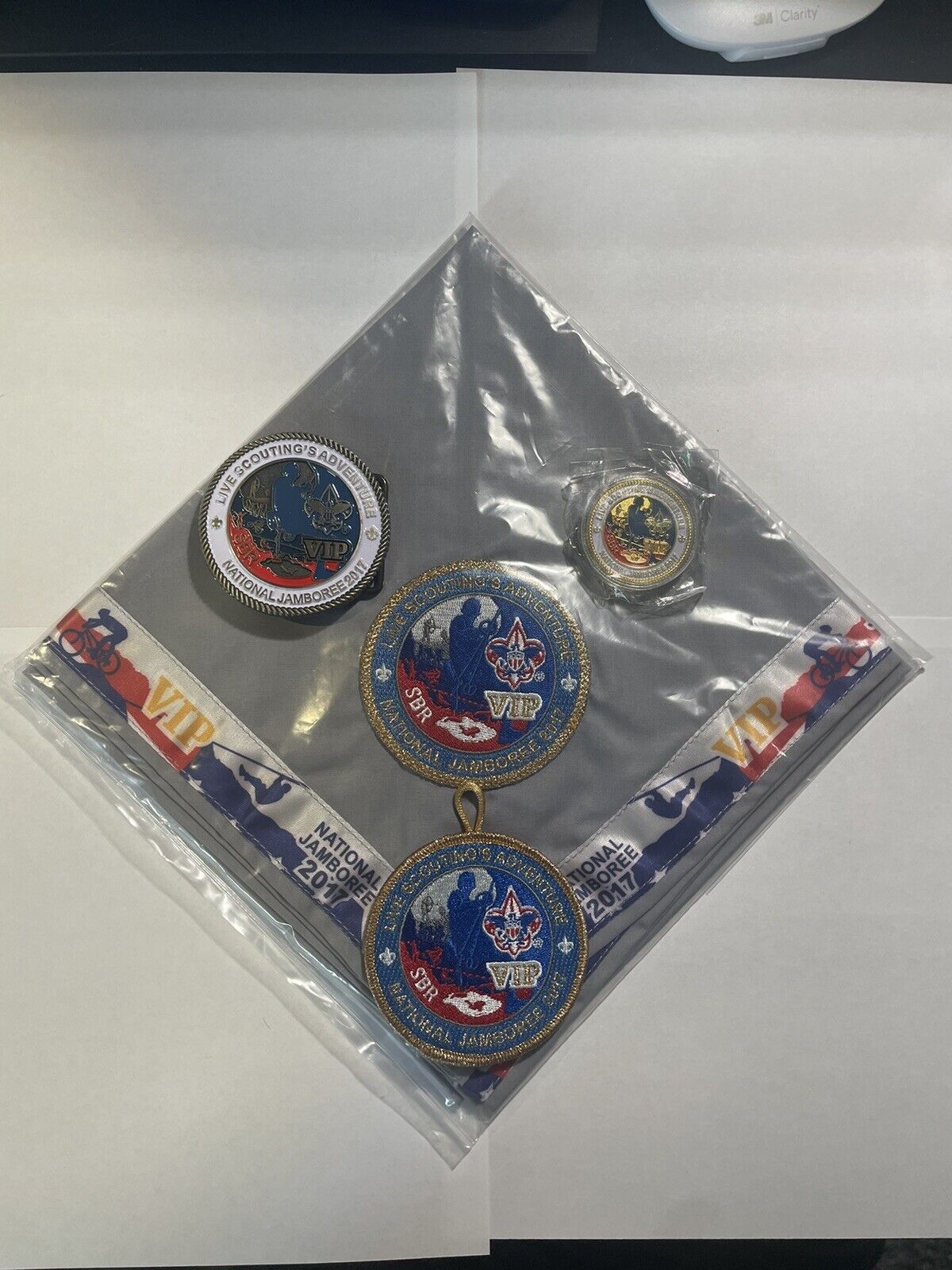 BSA 2017 National Jamboree VIP Neckerchief, VIP Buckle, VIP Coin And Patch