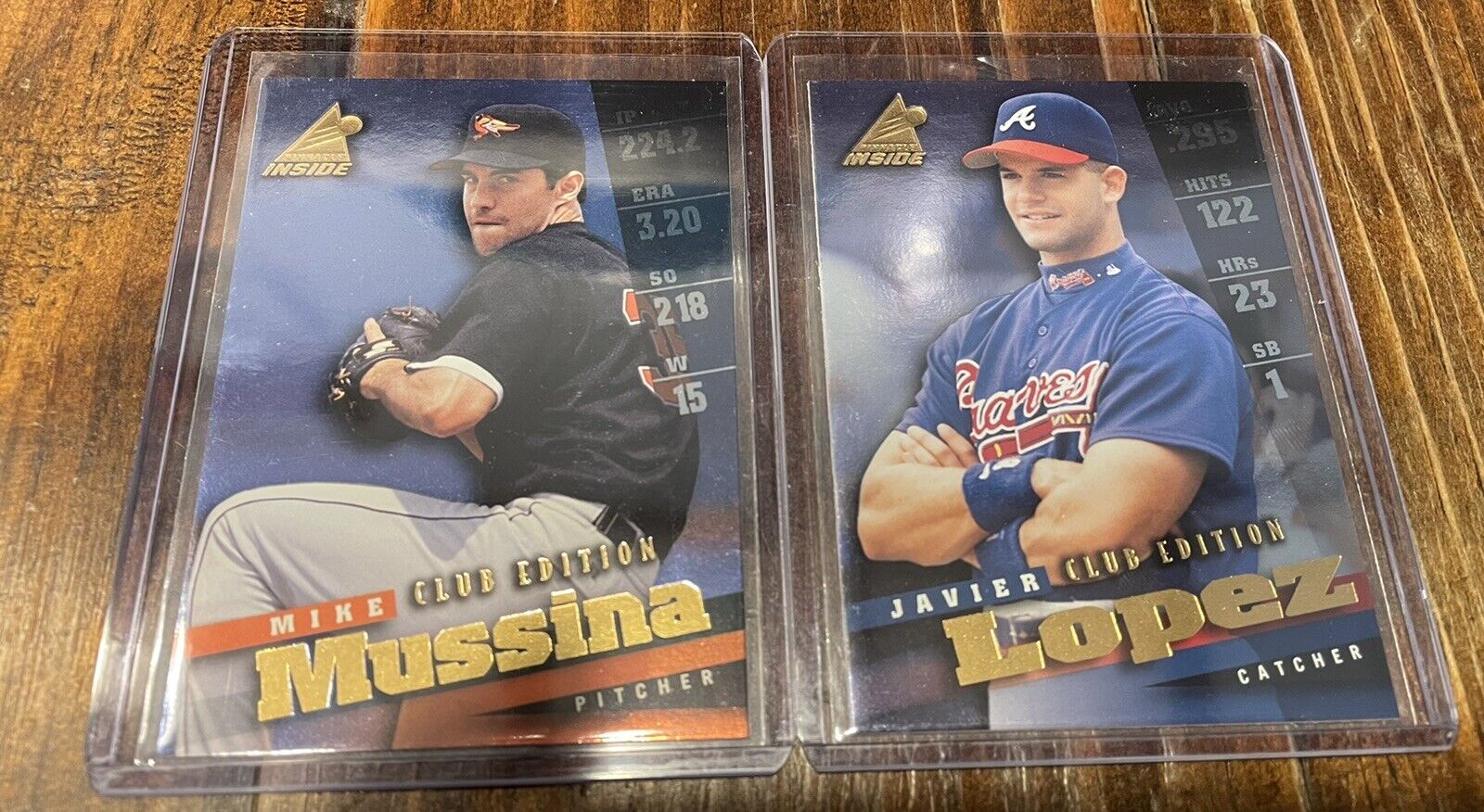 1998 Pinnacle Inside CLUB EDITION Foil Parallel MIKE MUSSINA & JAVIER LOPEZ