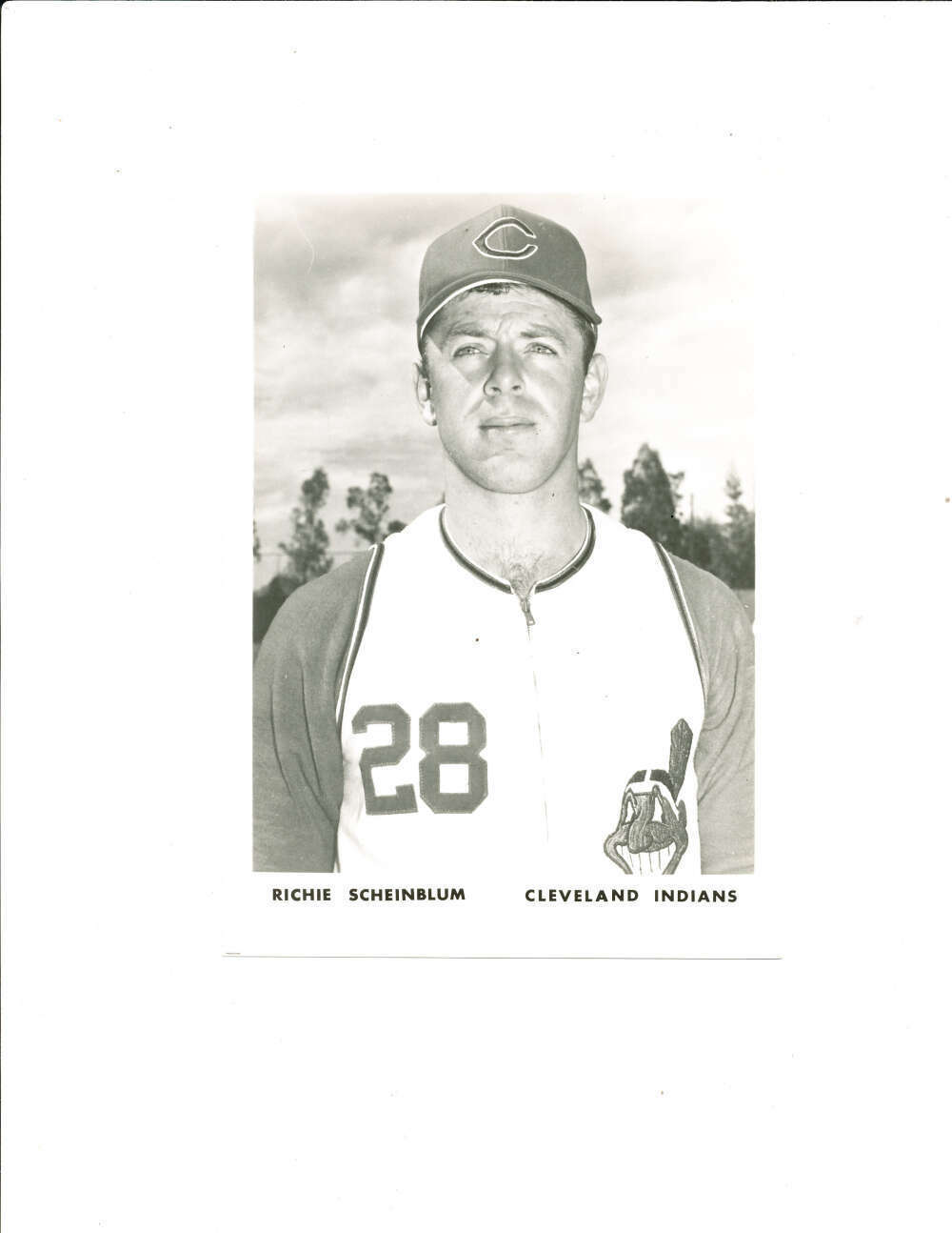 1968 Richie Scheinblum Cleveland Indians 5x7.25 team issued picture