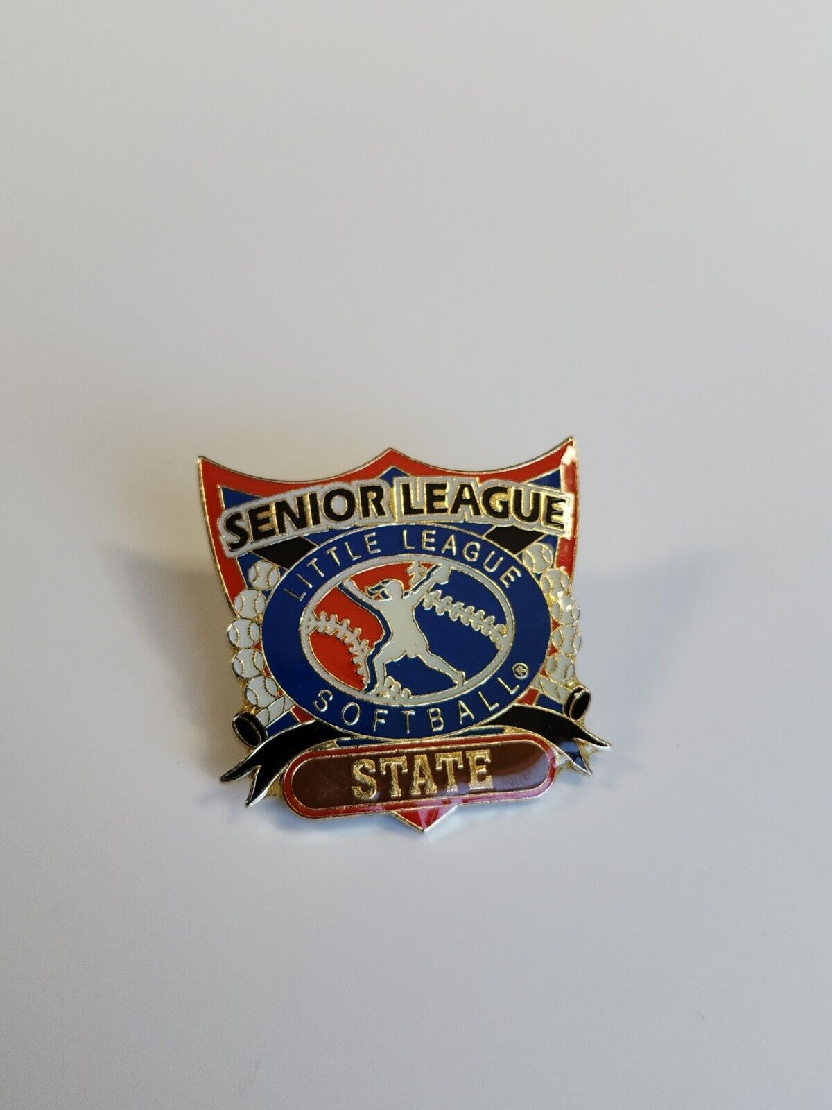 Senior League Little League Softball STATE Lapel Pin 