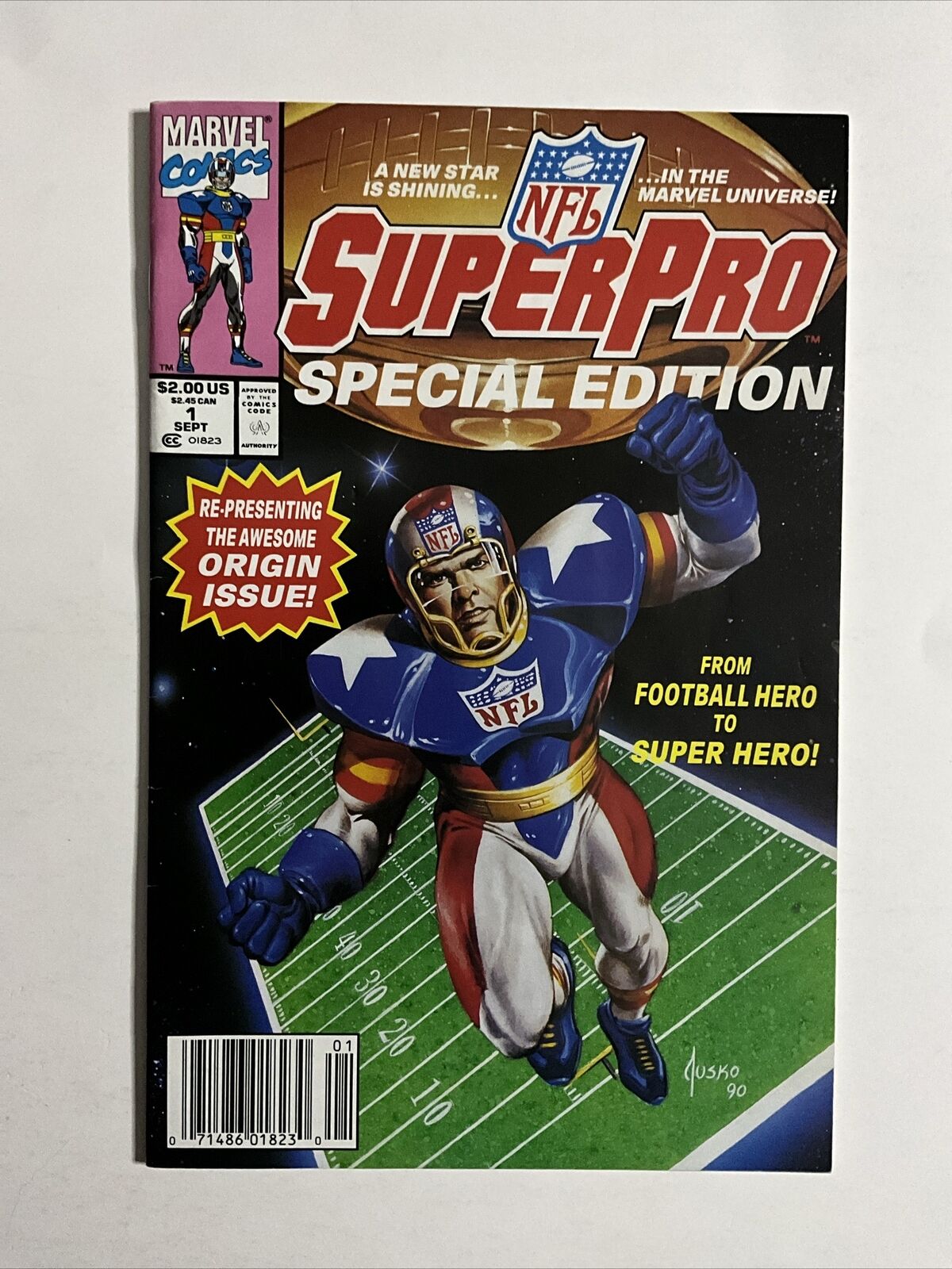 NFL Super Pro Special Edition #1 (1991) 8.5 VF Marvel Newsstand Edition Comic