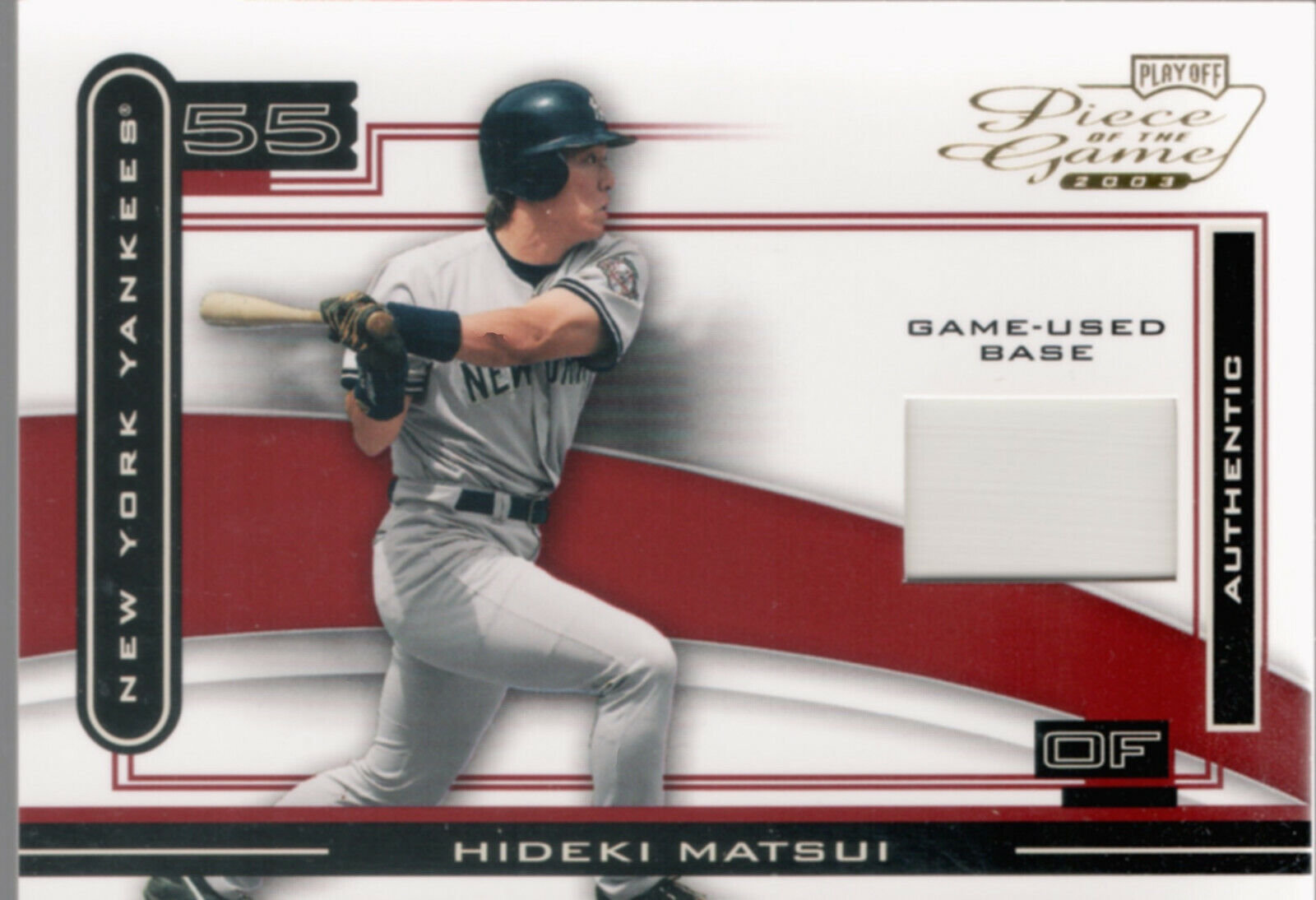 2003 Playoff Piece of Game Used Base POG-37 Hideki Matsui New York Yankees Card