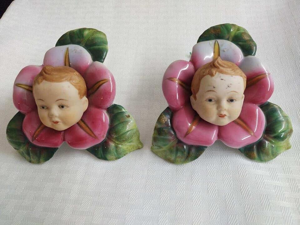 Vintage Ardalt, Japan/Lenwile, China flower babies, pair.