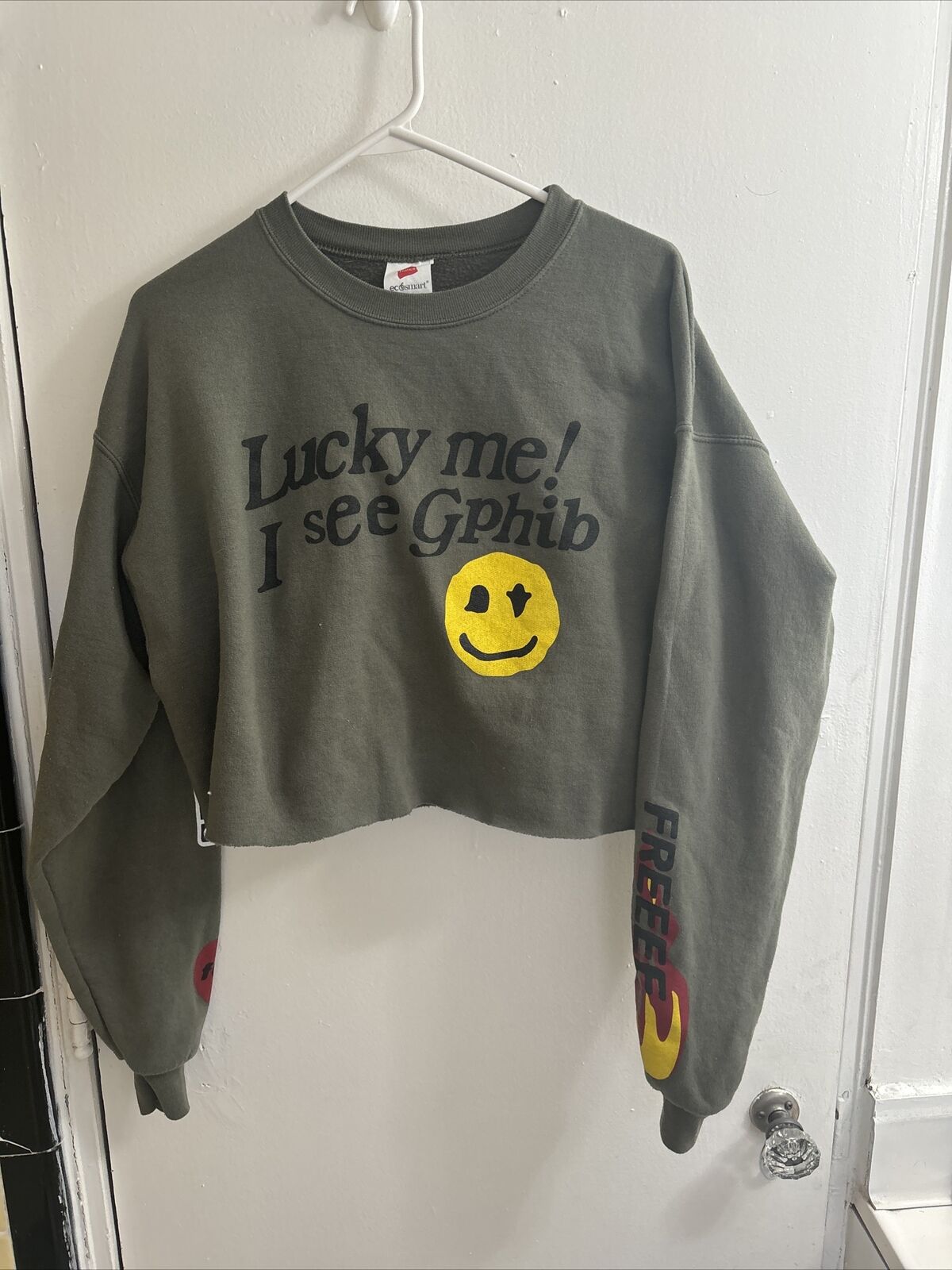 Vintage Gamma Phi Beta Sorority Cutoff Sweatshirt Hanes Large 