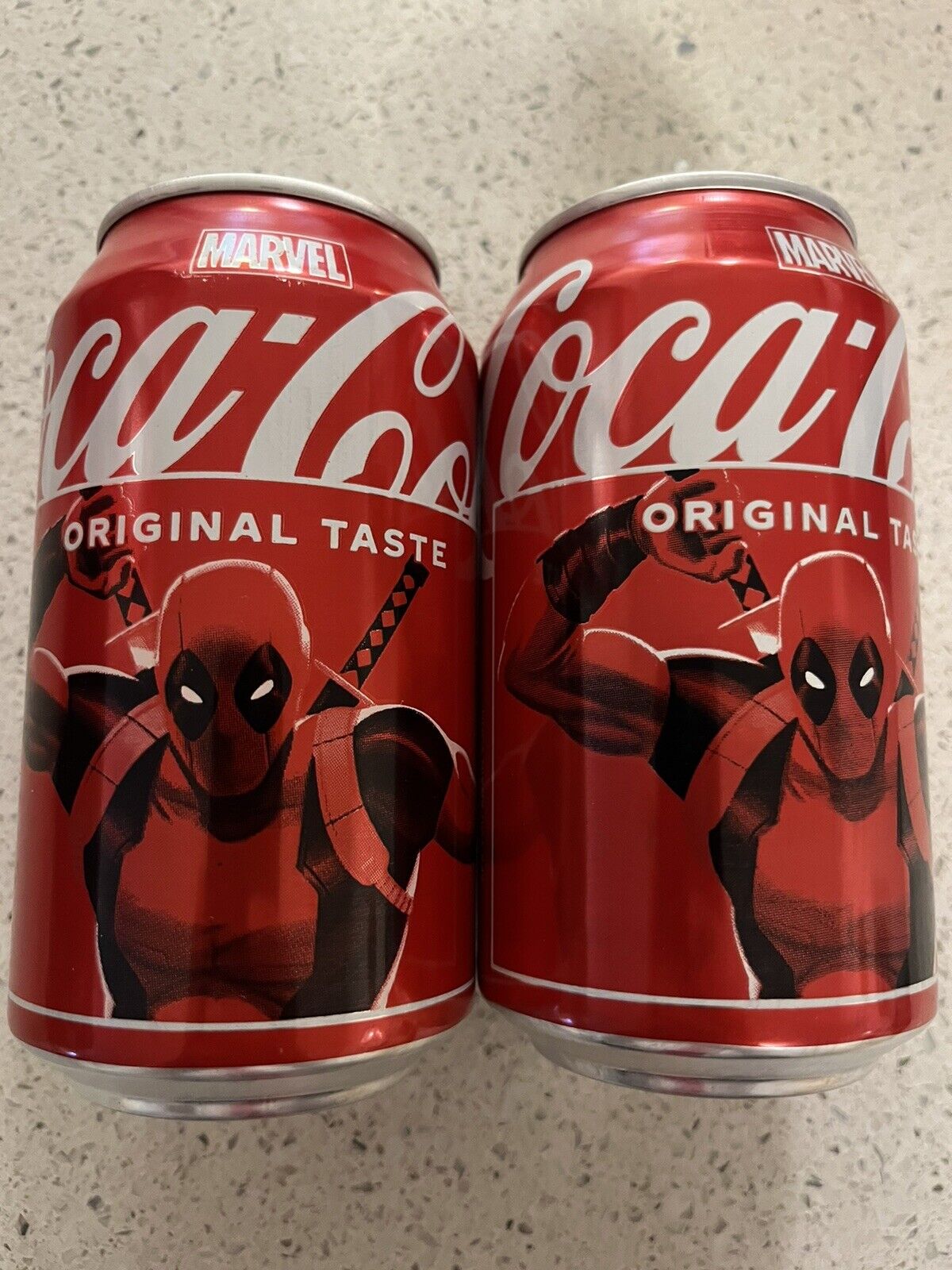 Two Marvel Coca Cola Deadpool Cans UNOPENED