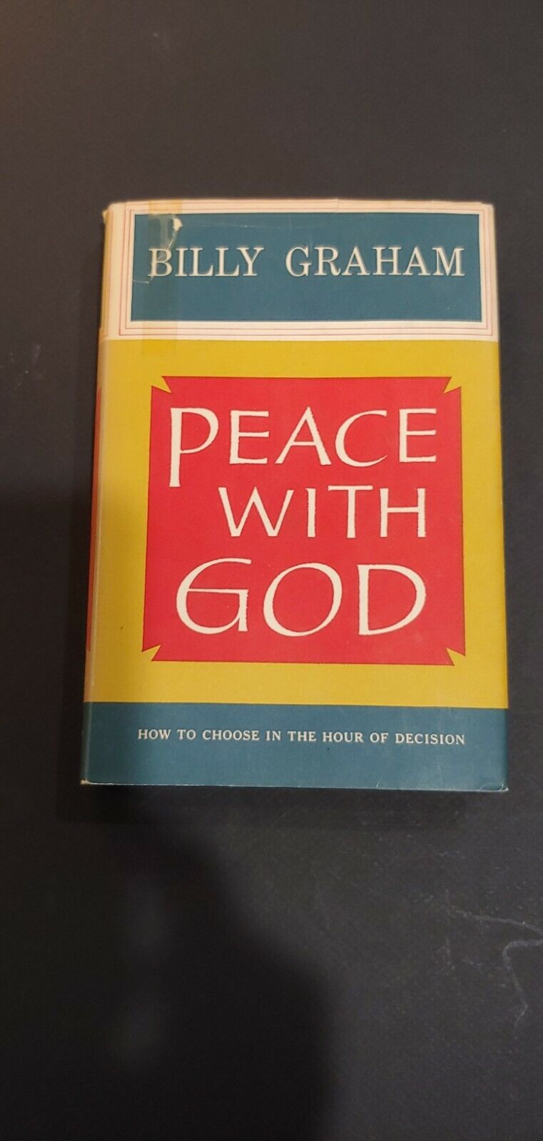 Billy Graham First Ed. Peace With God and personalized photo with Cliff Barrows