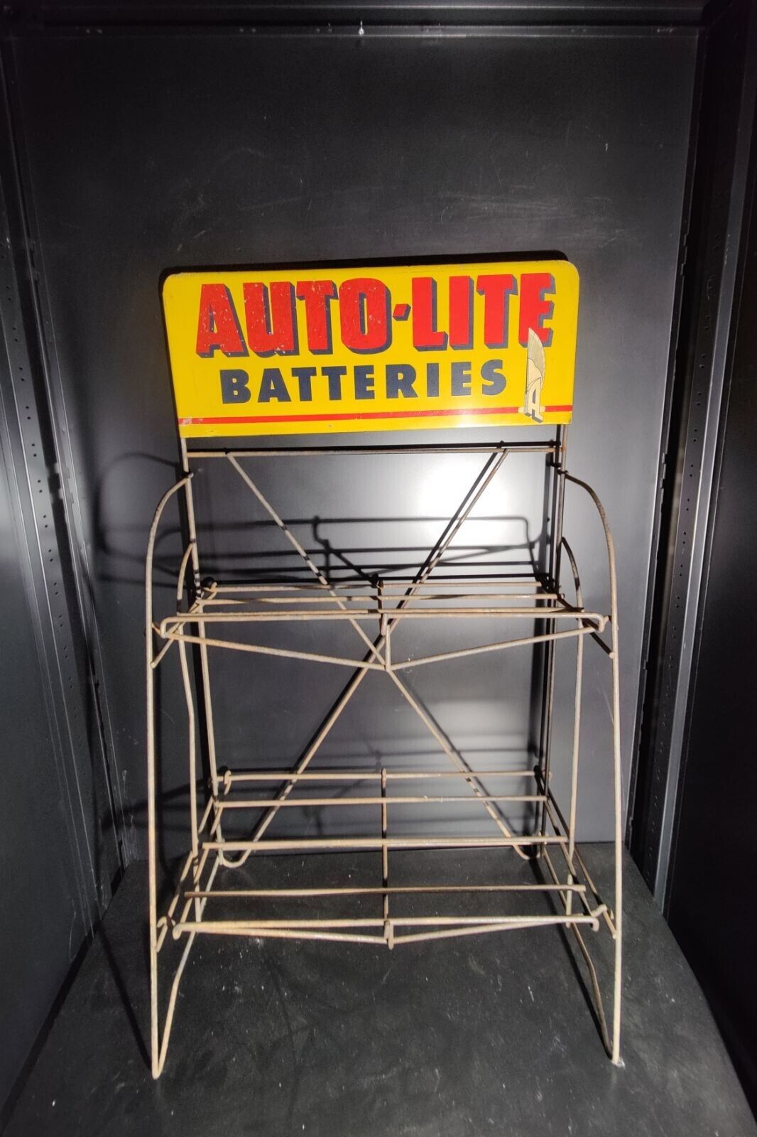 Vintage Autolite Battery Shelf