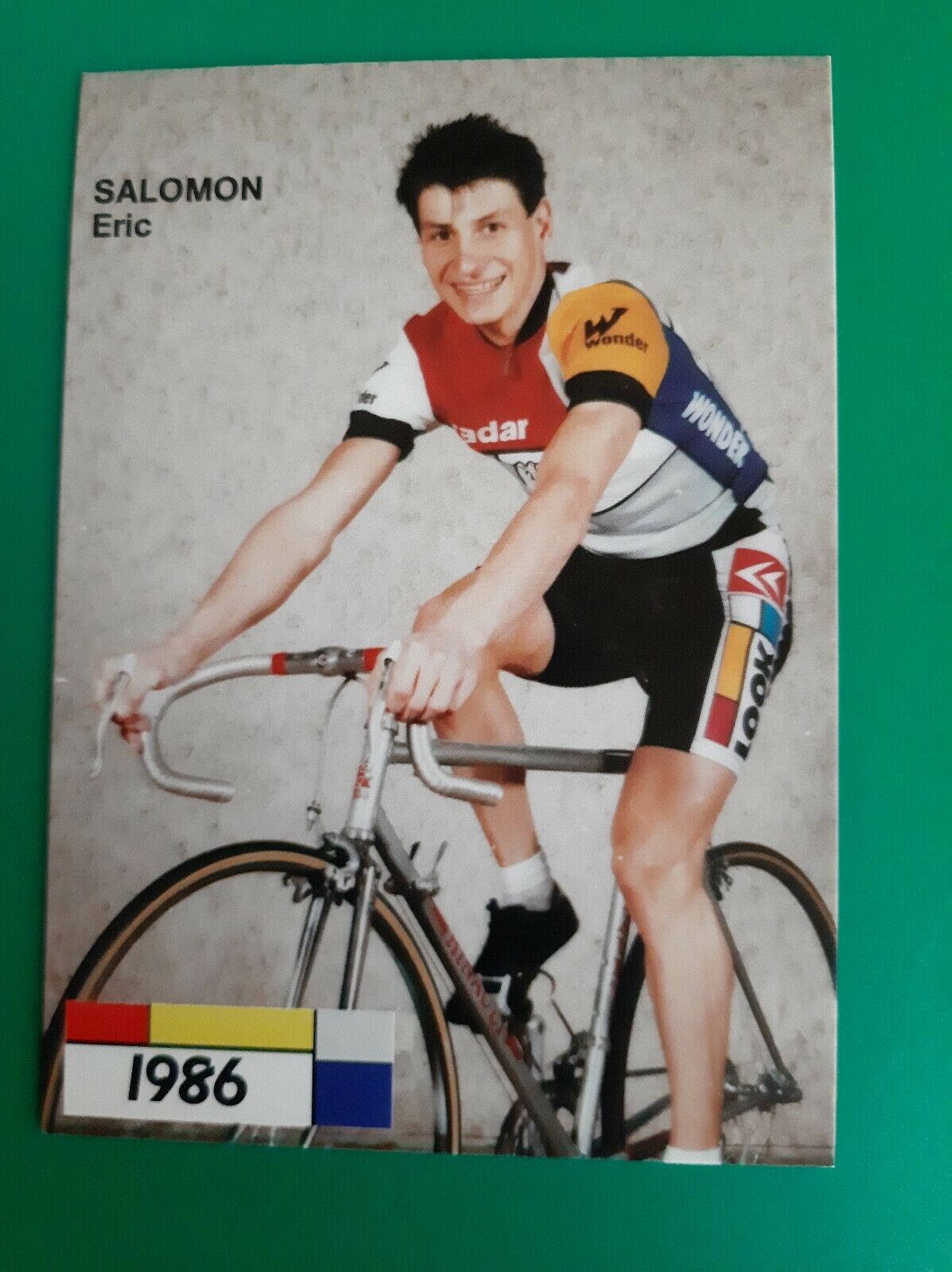 CYCLING cycling card ERIC SALOMON team LA VIE CLAIRE WONDER 1986