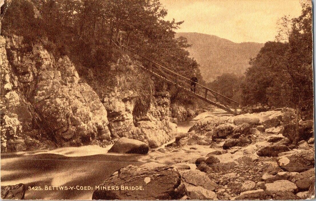 vintage postcard - 3425. BETTWS-Y-COED: MINER\'S BRIDGE. posted 1912