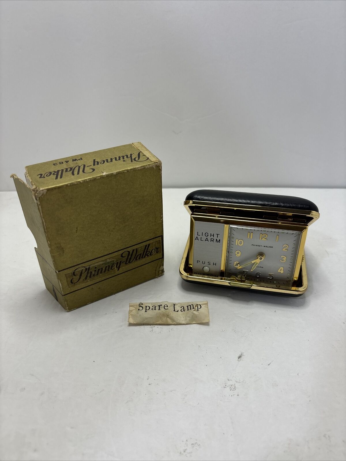 Vintage Phinney Walker Pocket Alarm Clock Foldable Travel Timepiece  Japan