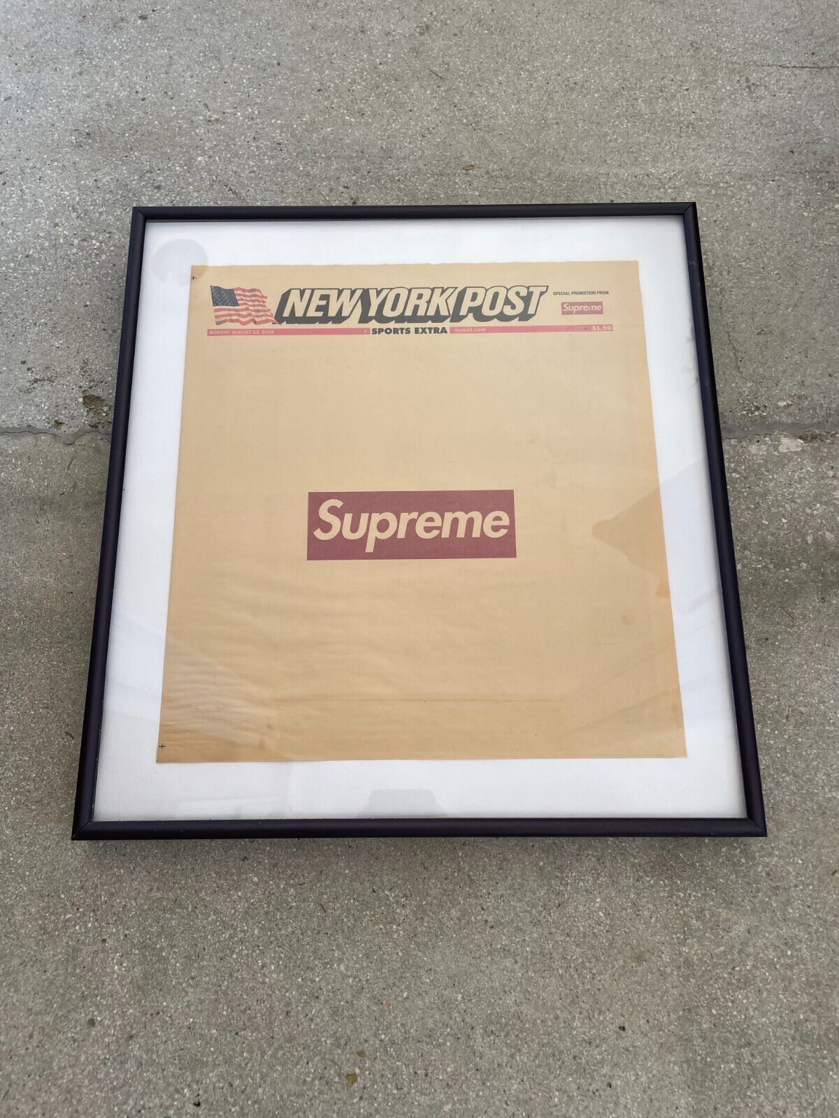 Supreme Newspaper x New York Post “Late City Final” Edition Newspaper Framed