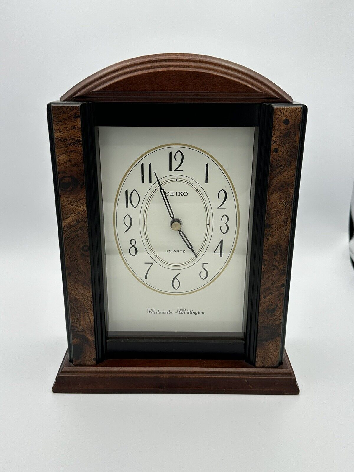 Vintage Seiko Westminster Whittington Wooden Mantel Quartz Clock QXJ 108 BLH
