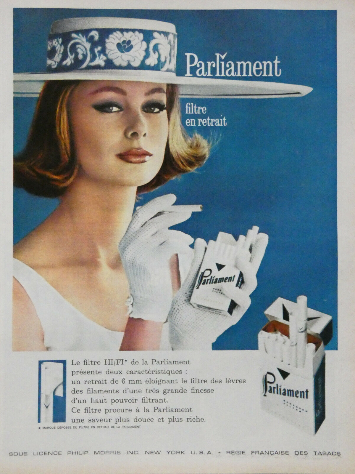 1963 PRESS ADVERTISEMENT CIGARETTE PARLIAMENT LE FILTER HI/FI 6mm REMOVAL
