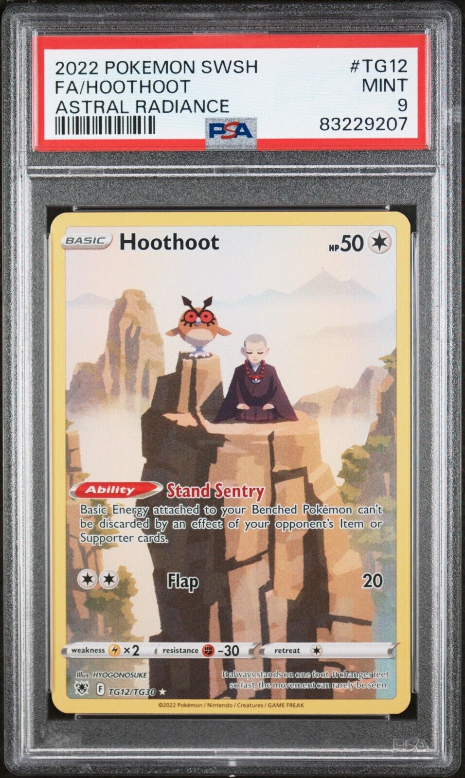 PSA 9 MINT Hoothoot TG12 - Astral Radiance 2022 - Pokémon