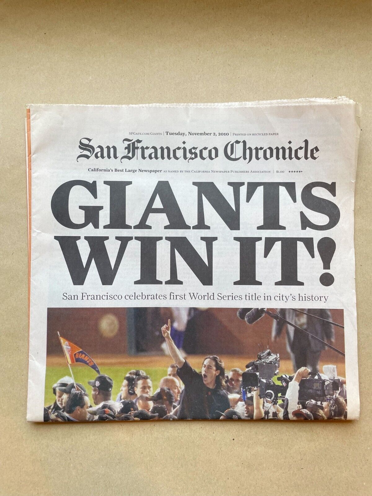 San Francisco Chronicle Mercury News 2010 SF Giants World Series Newspapers Lot