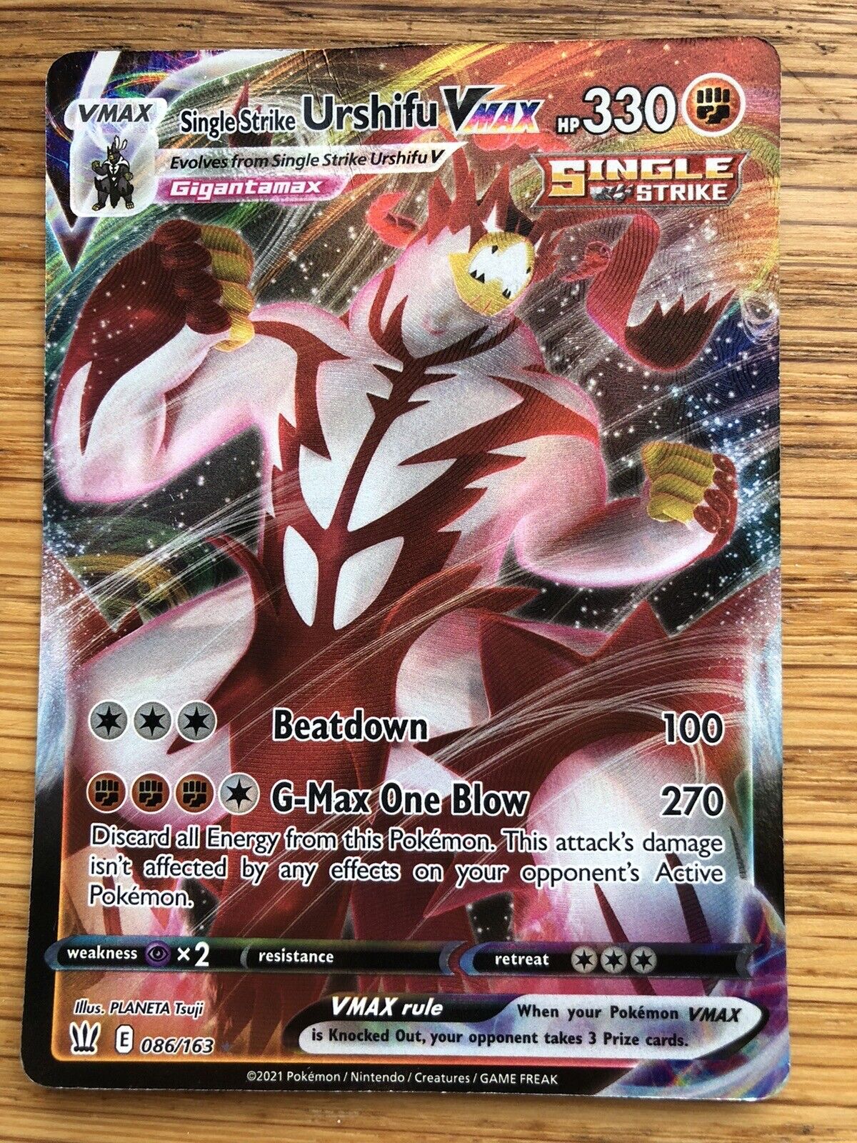 Single Strike Urshifu VMAX 086/163 - Pokemon Card - Excellent Condition
