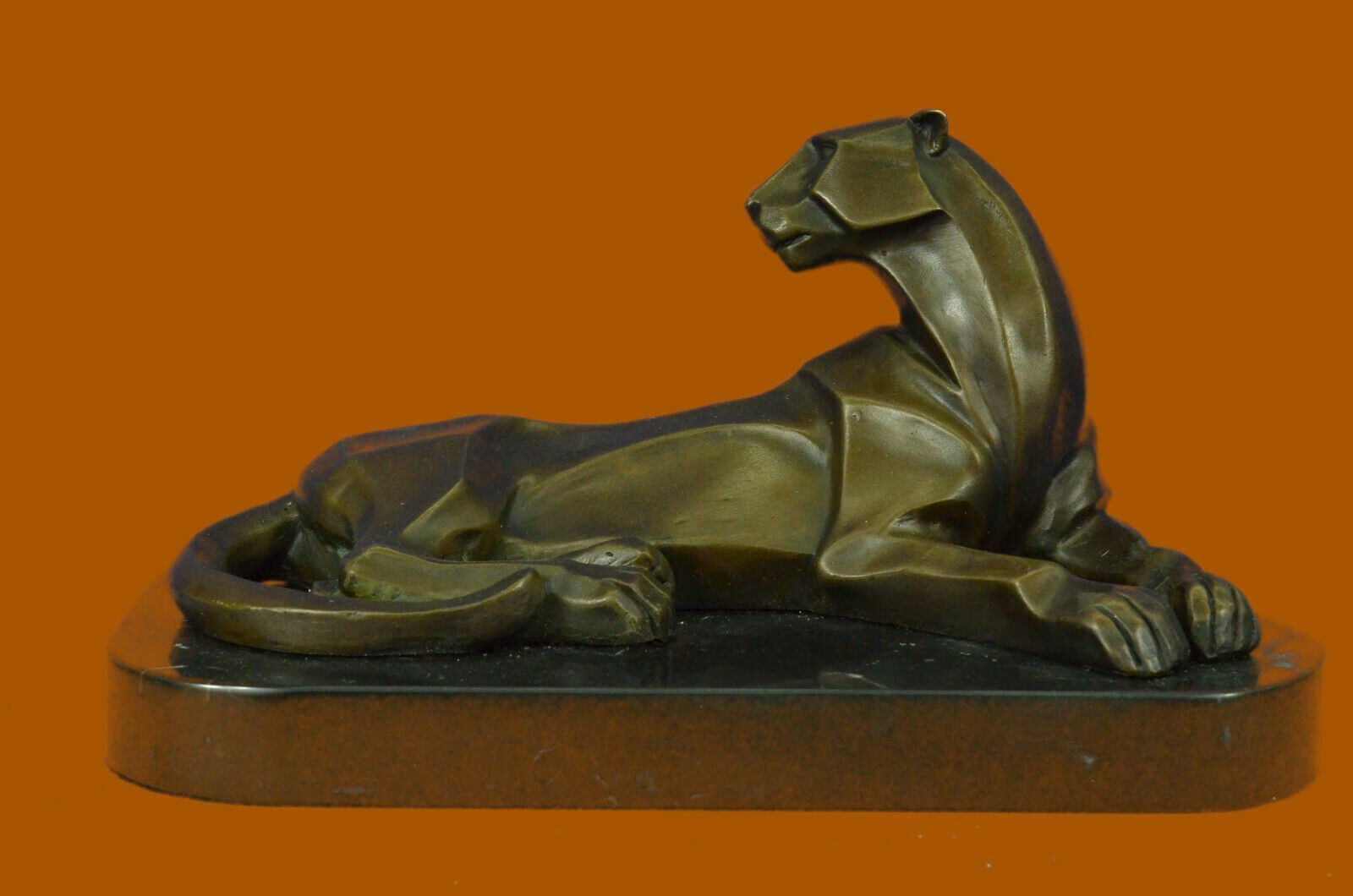 Art Deco Wildlife by Henry Moore Mountain Wild Sitting Lion Bronze Figurine Sale