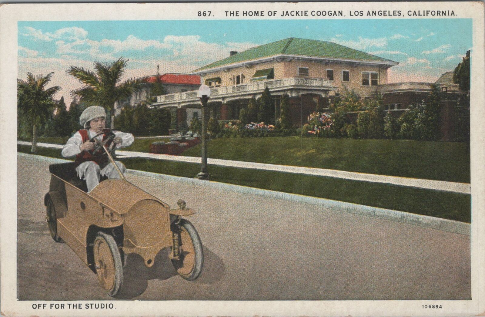 Postcard The Home of Jackie Coogan Los Angeles CA 