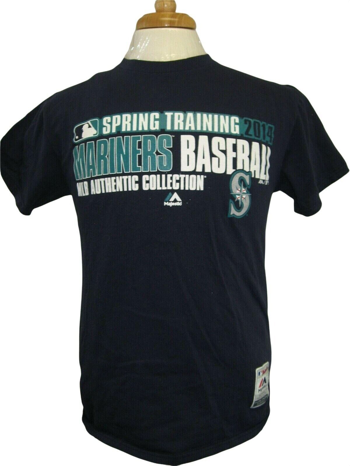 Seattle Mariners Baseball Tshirt M Blue Spring Training 2014 Majestic MLB