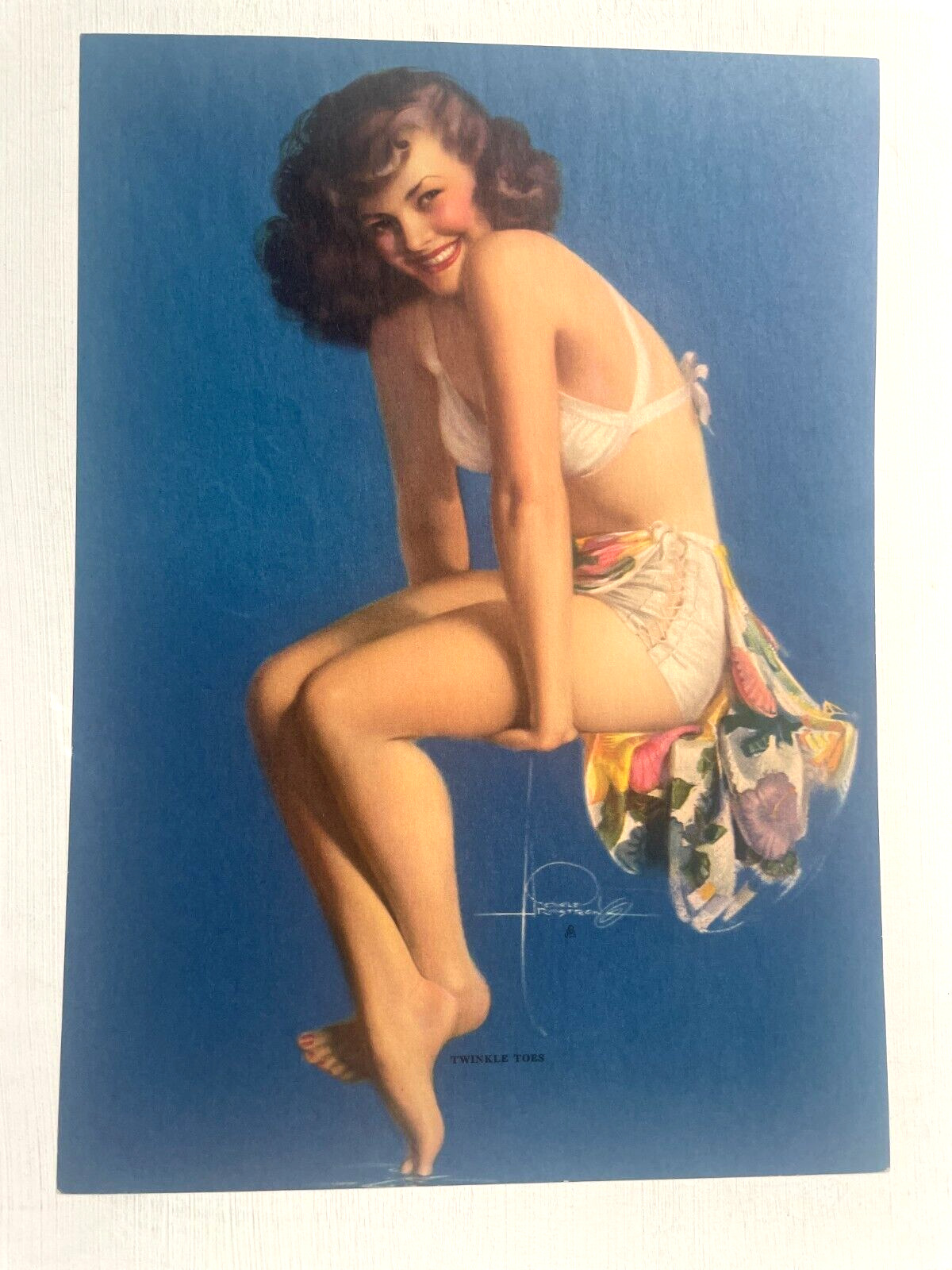 Vintage Playful Pinup Girl Picture by Rolf Armstrong- Twinkle Toes