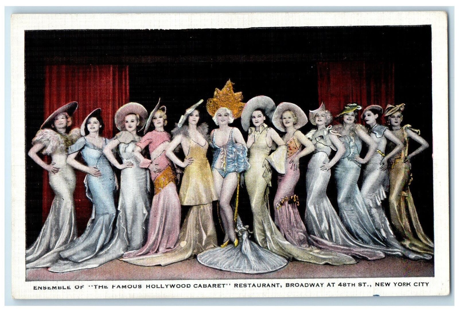 c1940's The Famous Hollywood Cabaret Restaurant New York City New York Postcard